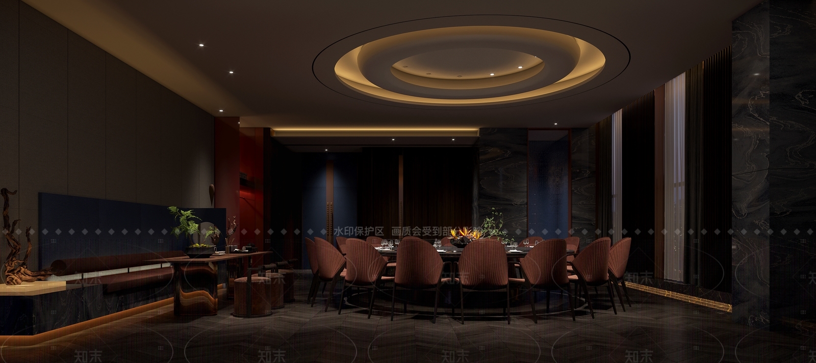 新中式中餐厅3D模型下载【ID:1208315703】
