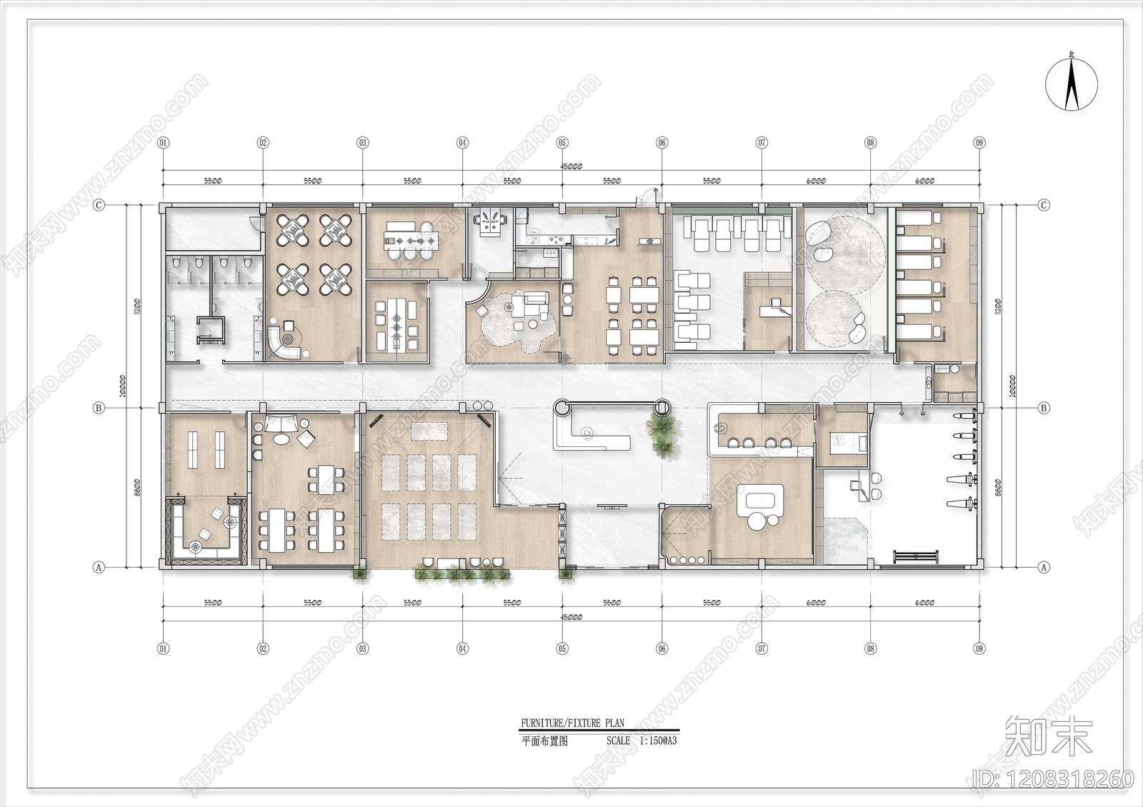 现代极简活动中心施工图下载【ID:1208318260】