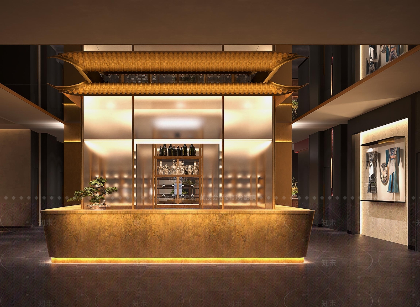 现代新中式中餐厅3D模型下载【ID:1208348281】