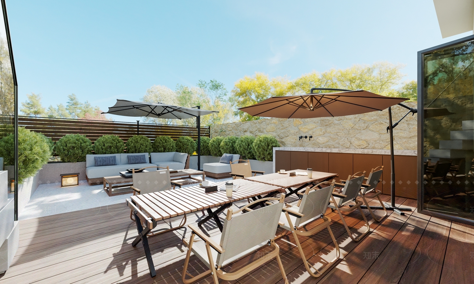 现代意式屋顶花园3D模型下载【ID:1208319892】