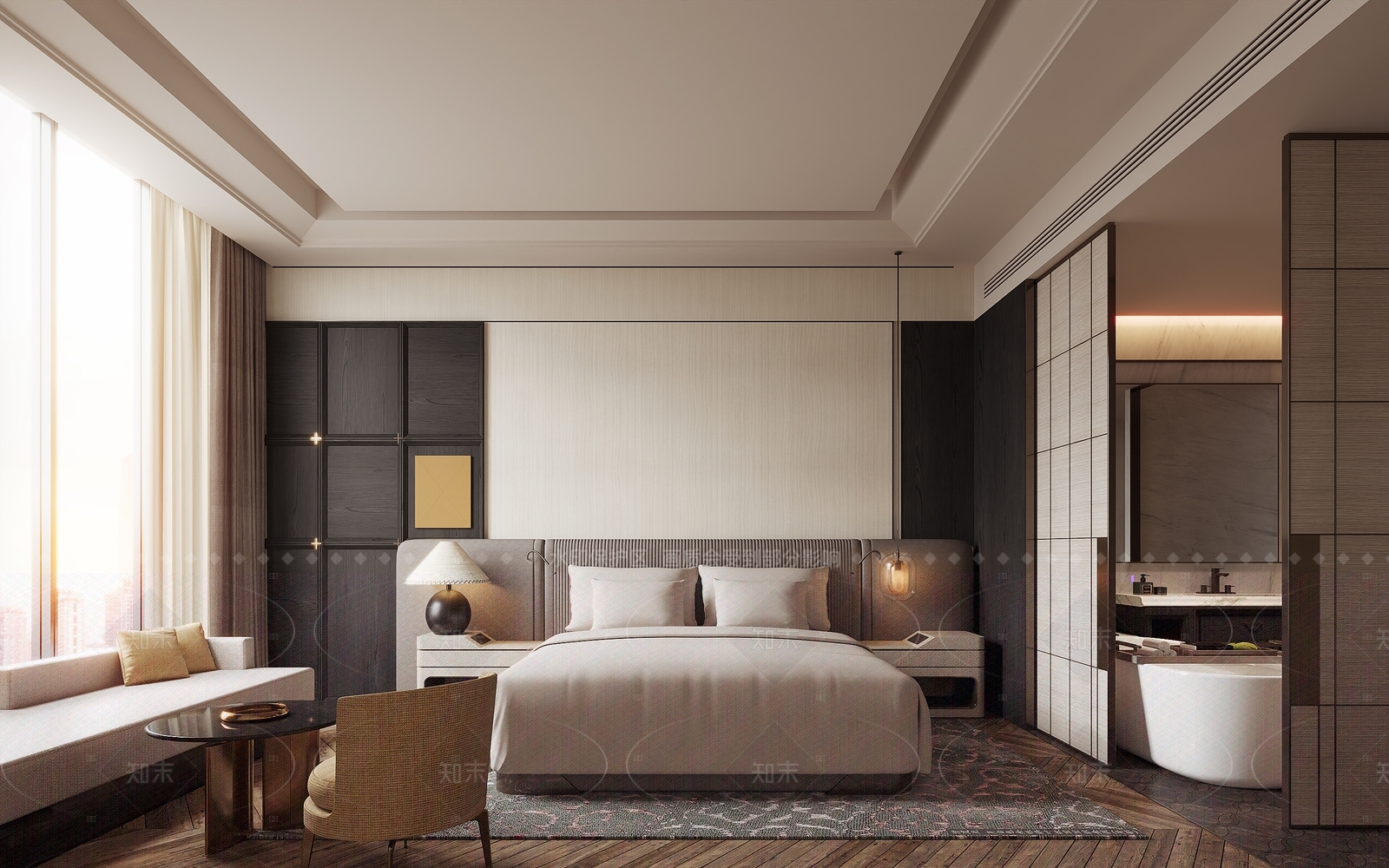 现代酒店客房3D模型下载【ID:1208321869】