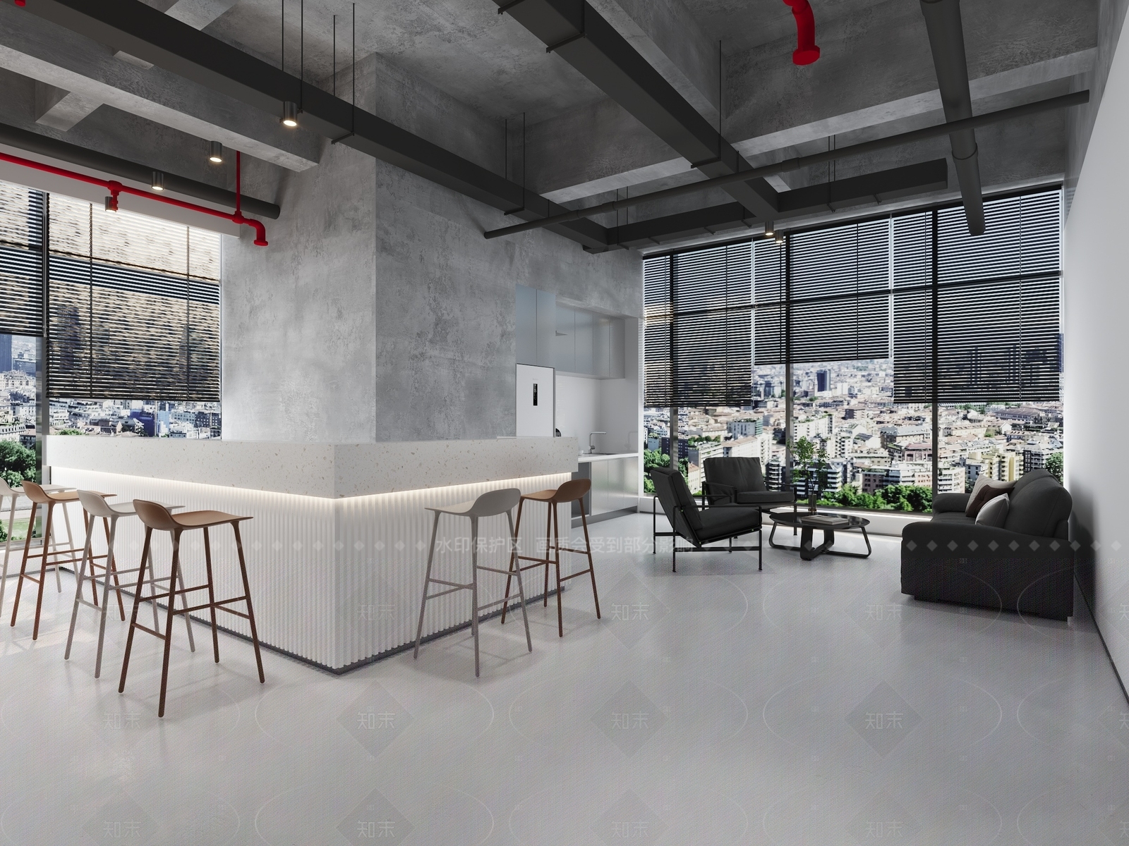 现代办公区3D模型下载【ID:1208322793】