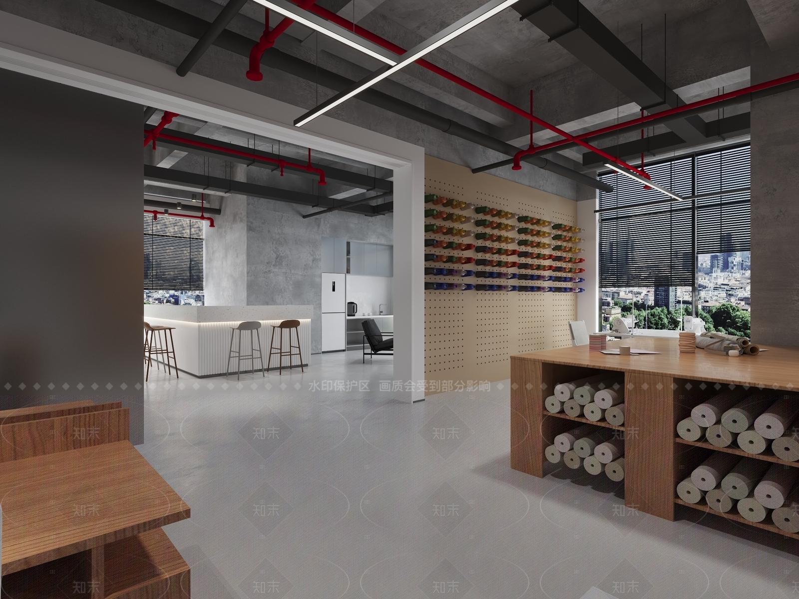 现代办公区3D模型下载【ID:1208322793】
