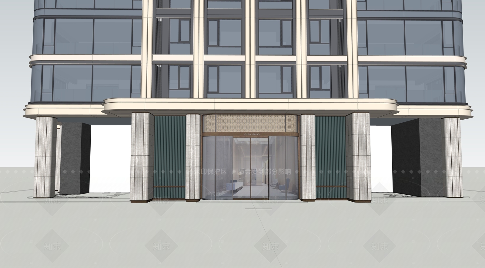 现代高层住宅SU模型下载【ID:1208337796】