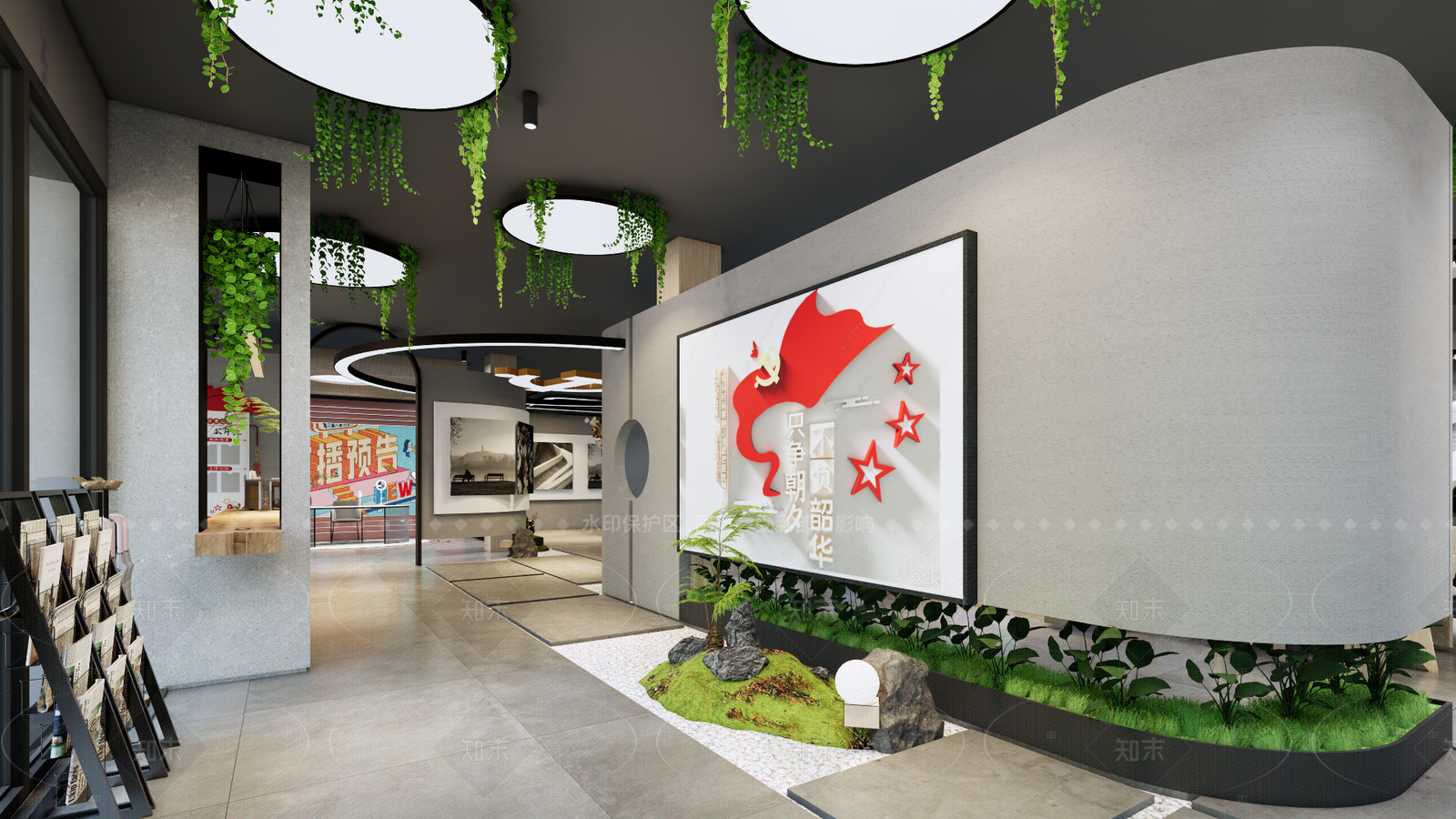 现代党建室SU模型下载【ID:1208322964】