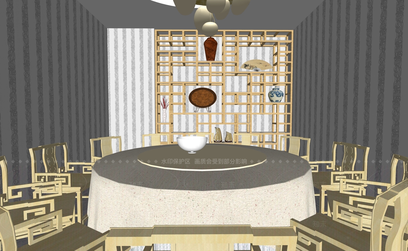 中式包厢SU模型下载【ID:1208326432】