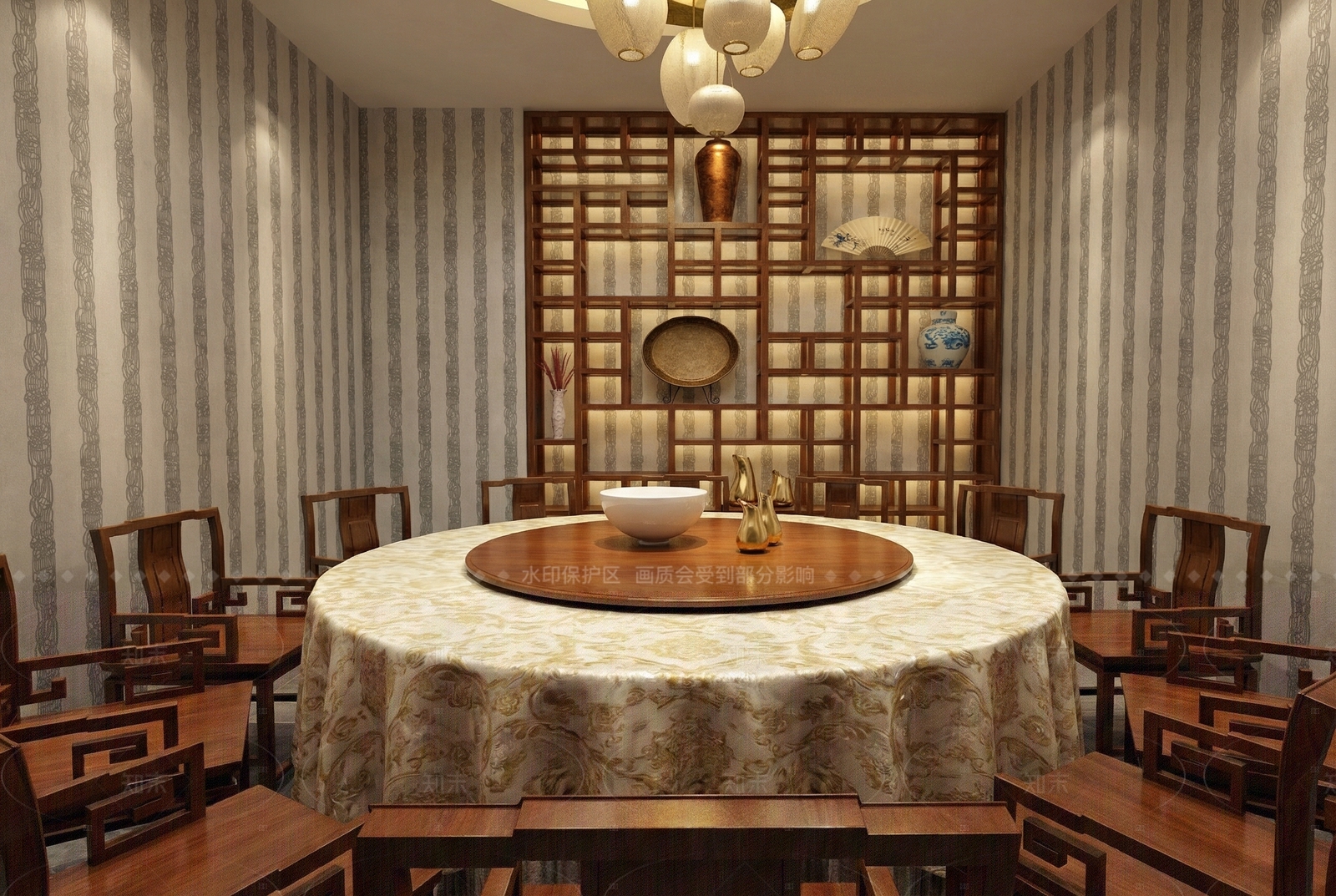 中式包厢SU模型下载【ID:1208326432】