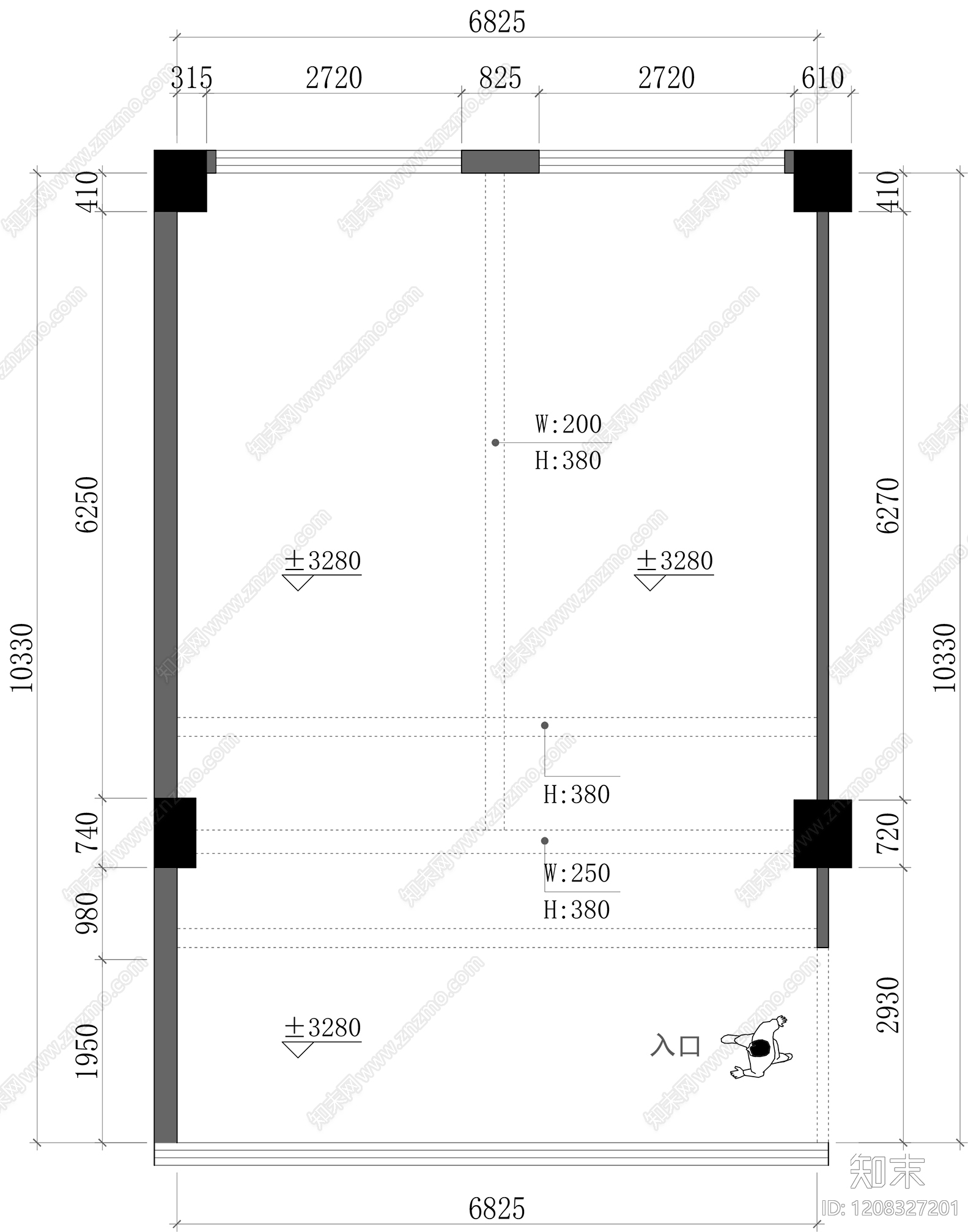 现代工作室cad施工图下载【ID:1208327201】