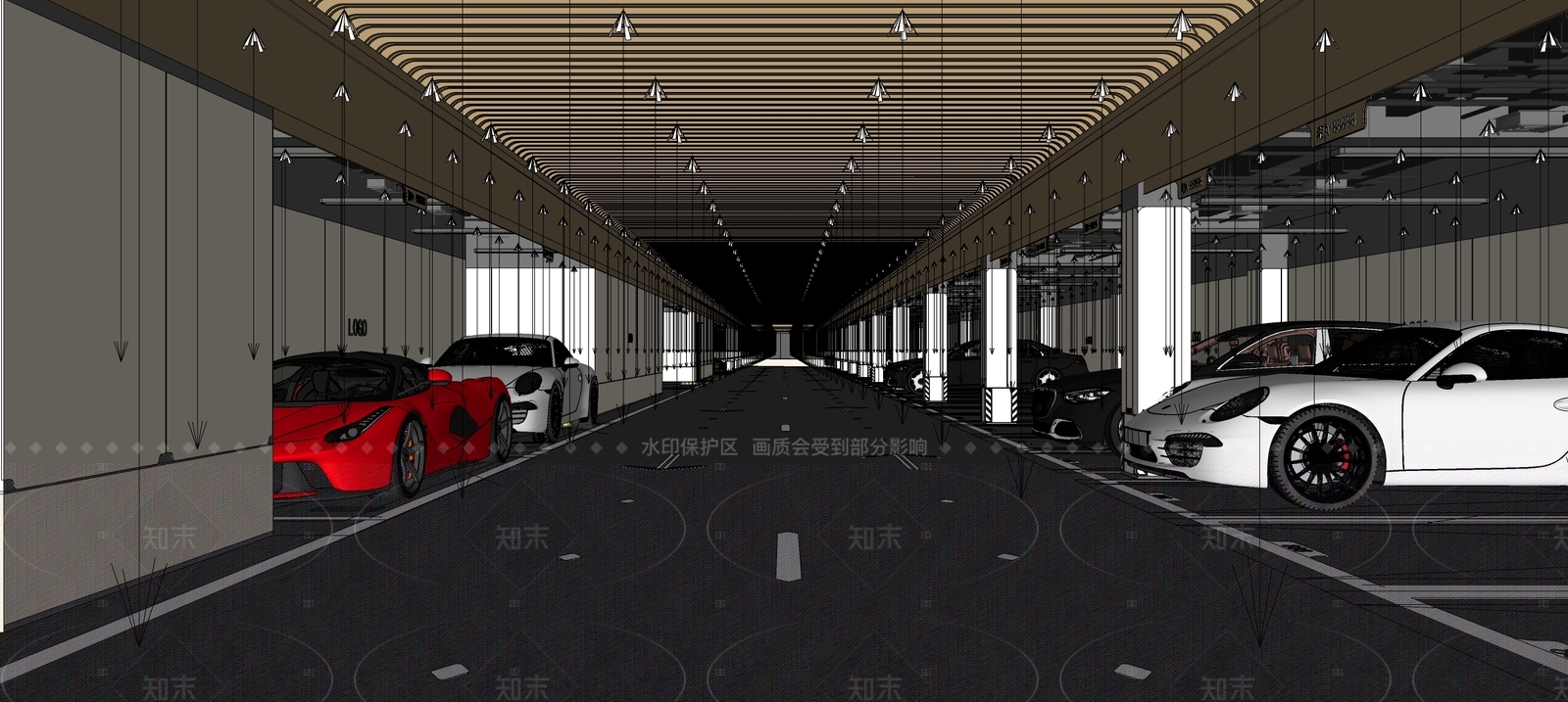 现代商场SU模型下载【ID:1208330260】