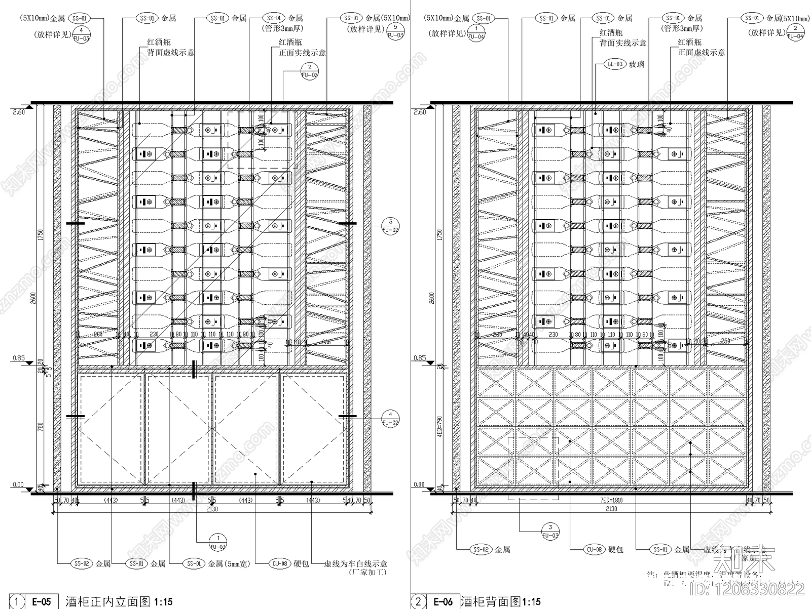 现代柜子施工图下载【ID:1208330822】