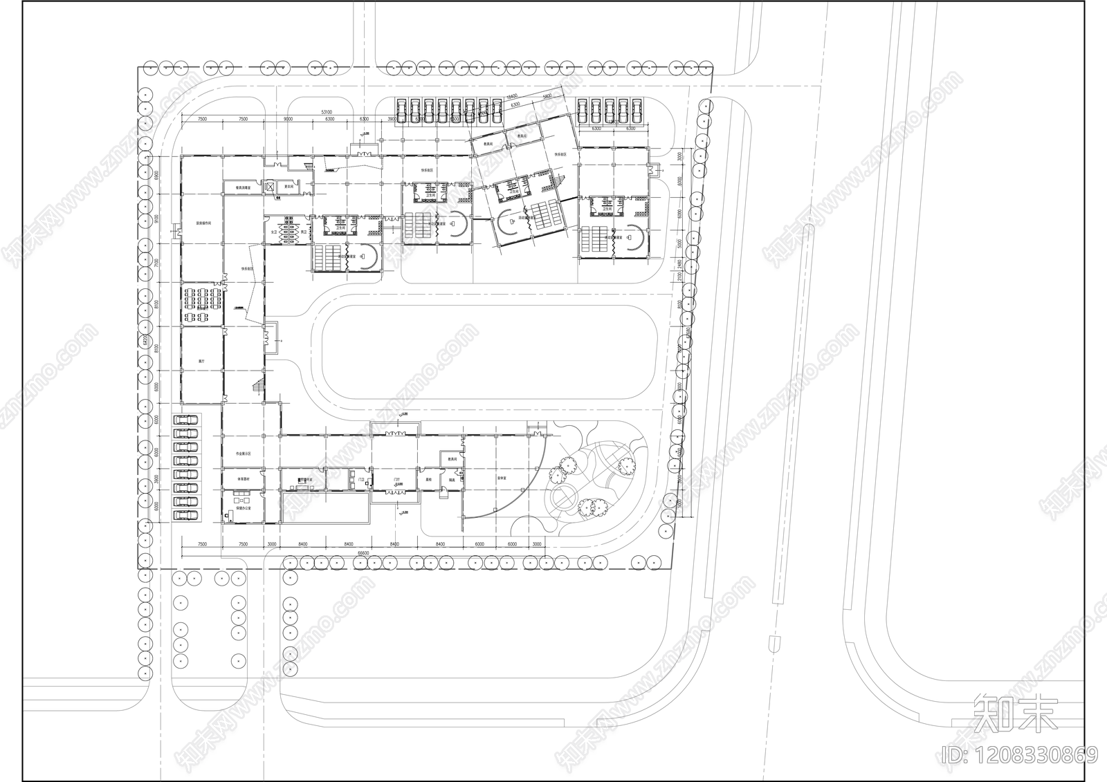 现代简约幼儿园建筑施工图下载【ID:1208330869】