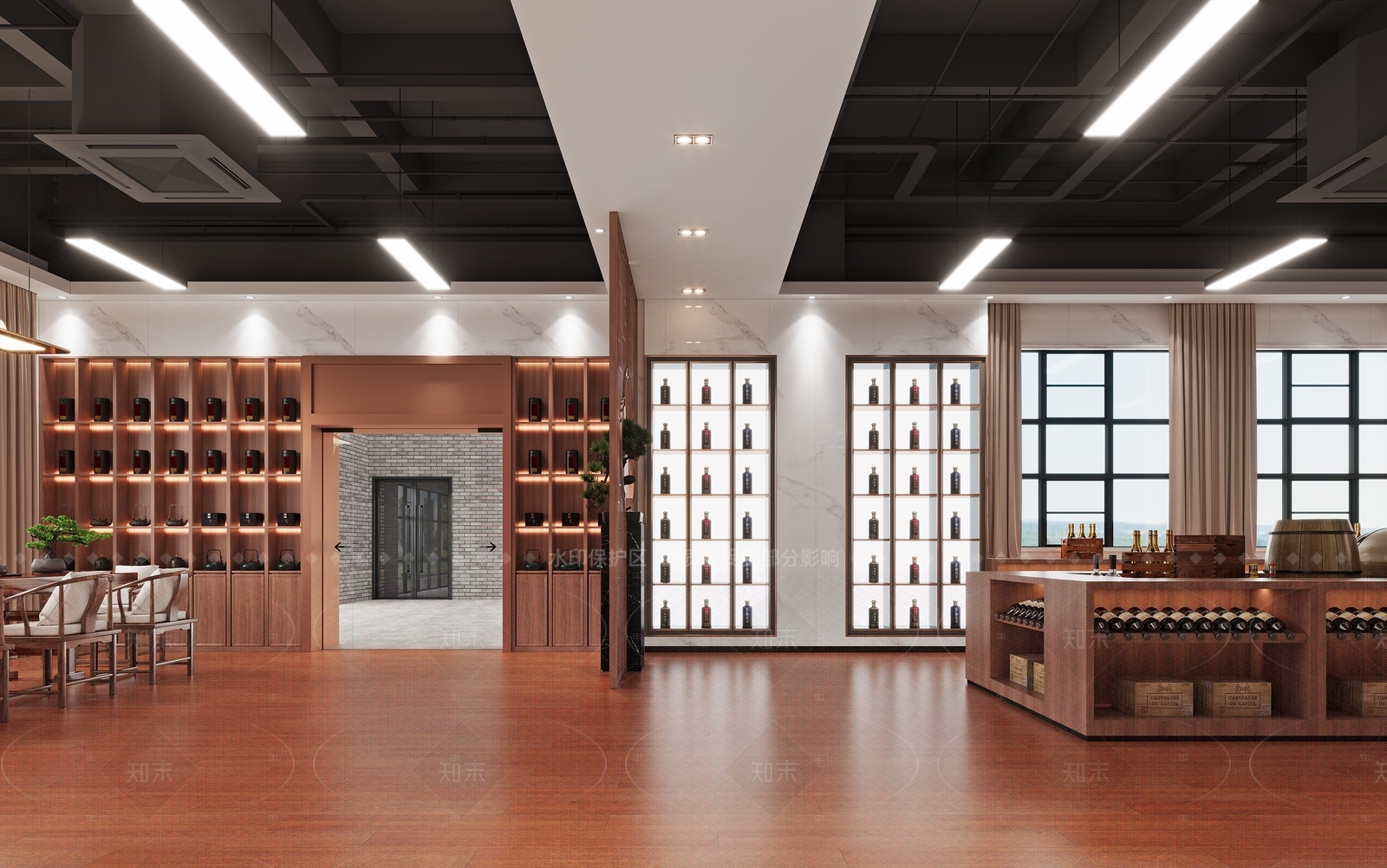 现代新中式酒馆3D模型下载【ID:1208332780】