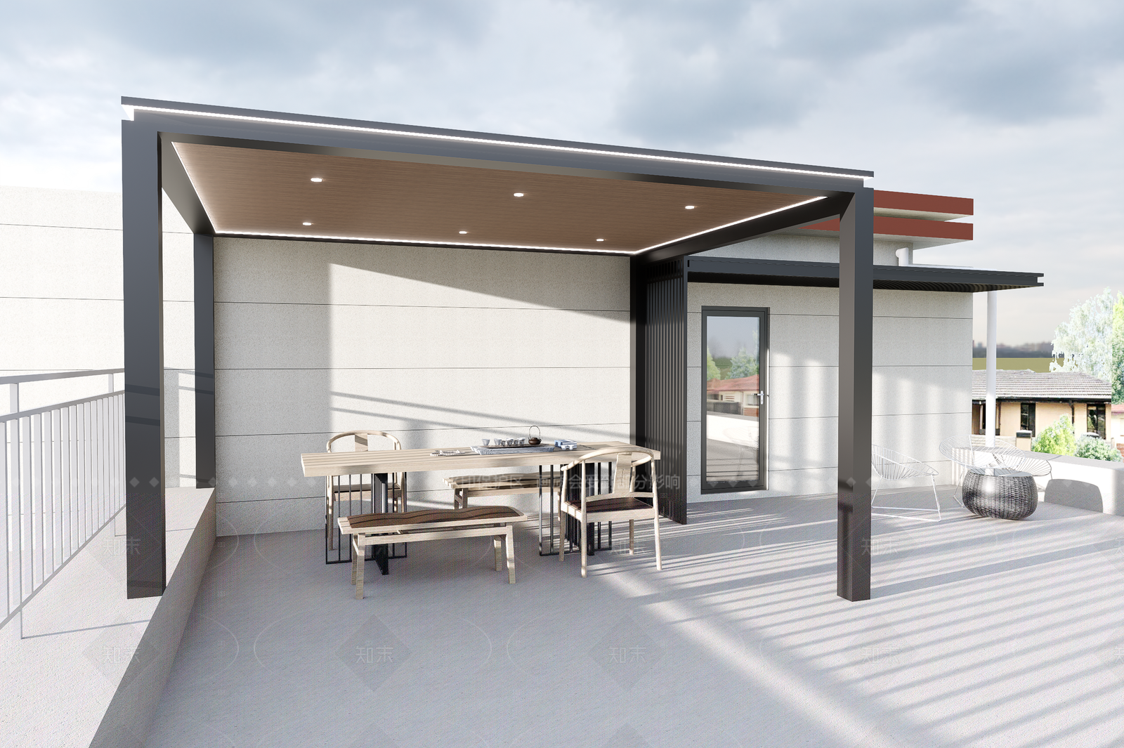 现代极简亭子SU模型下载【ID:1208333678】