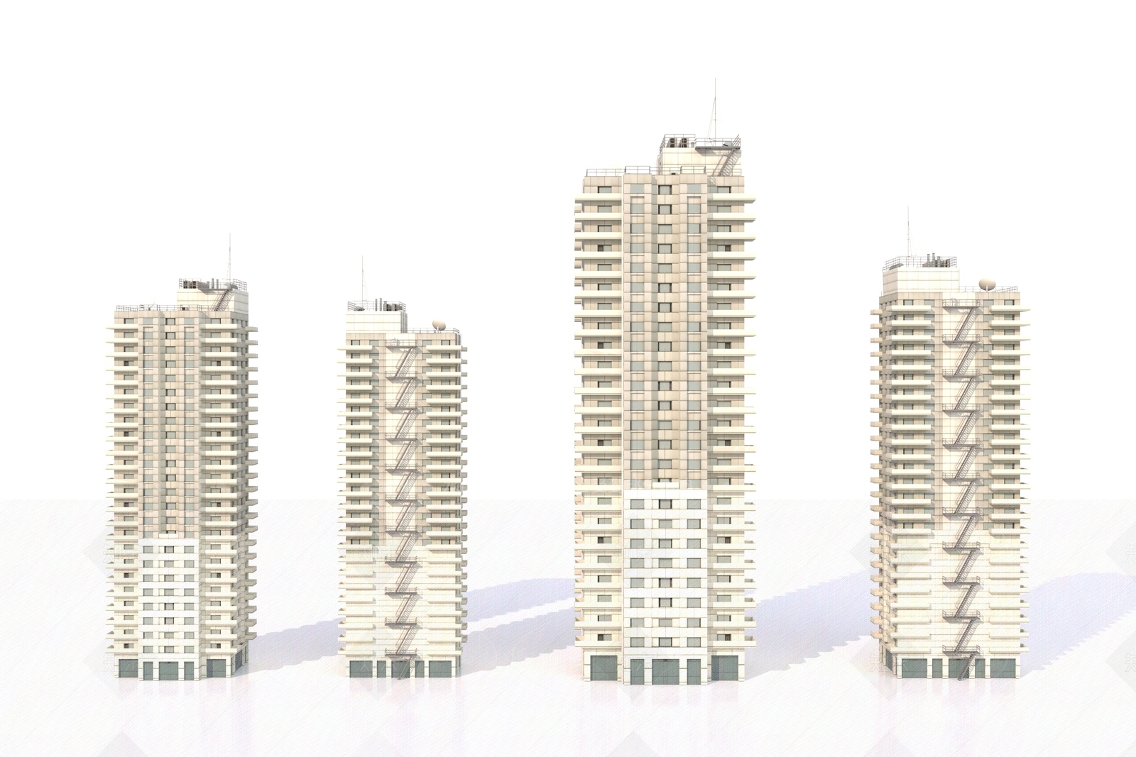 现代写字楼3D模型下载【ID:1208343810】