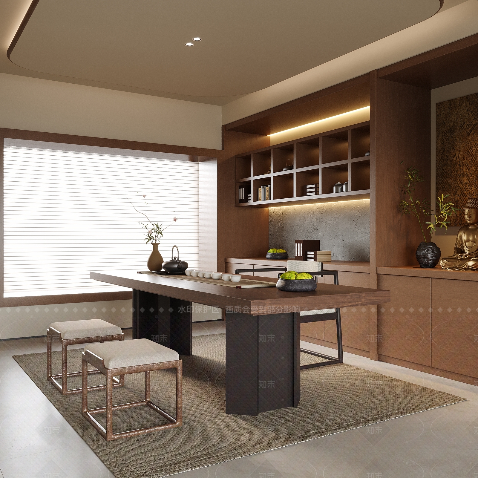 现代茶室3D模型下载【ID:1208344688】