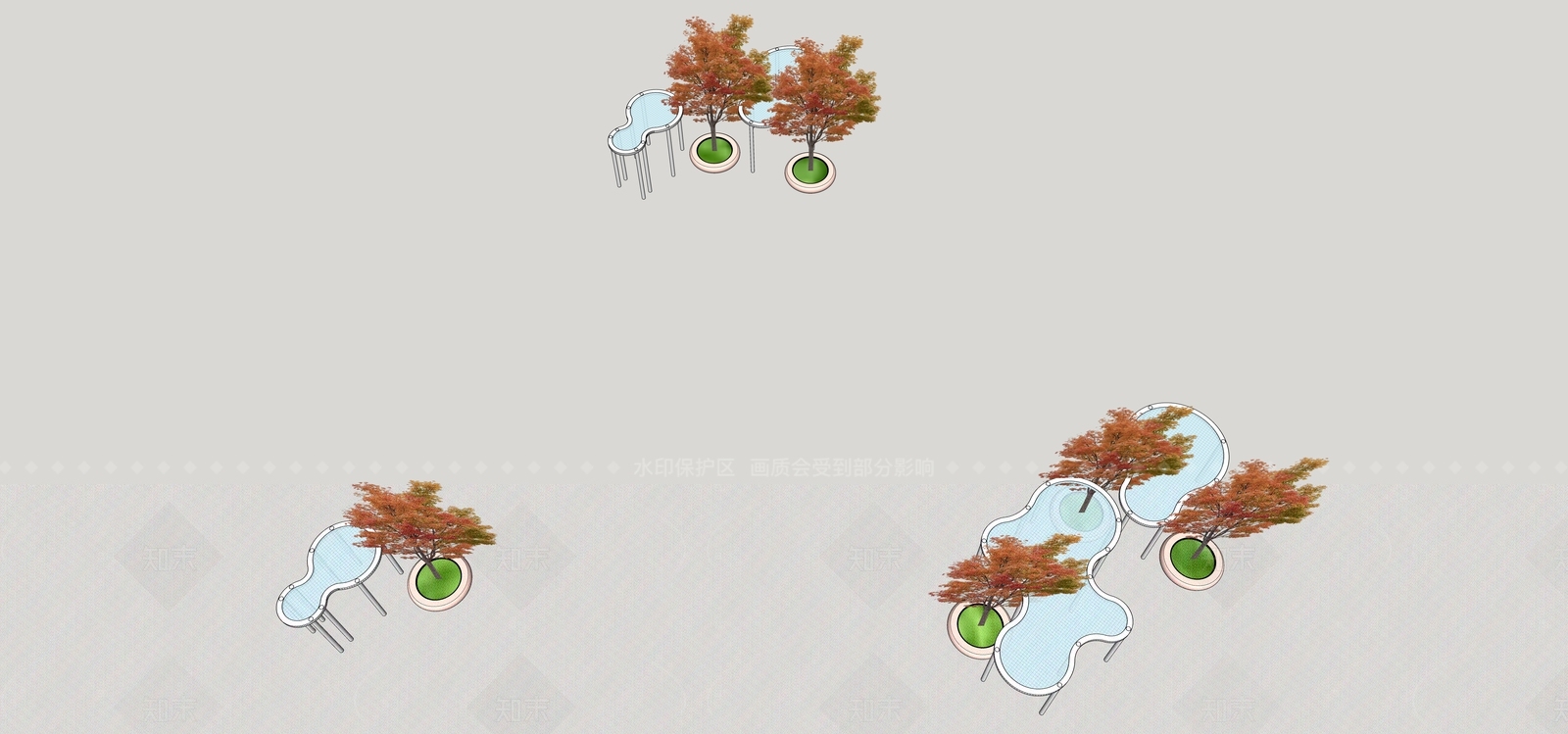 现代廊架SU模型下载【ID:1208346419】