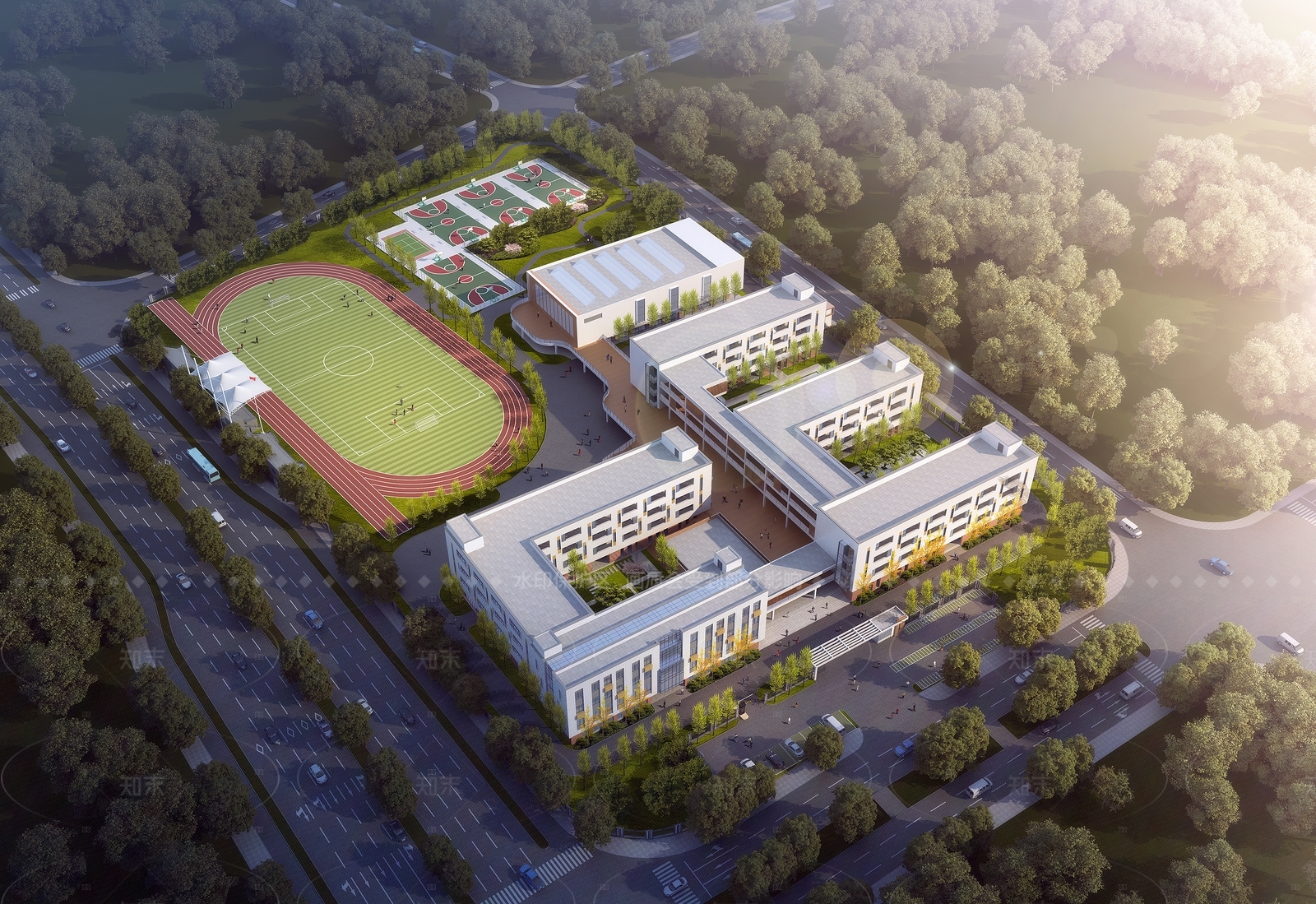 现代小学3D模型下载【ID:1208347676】