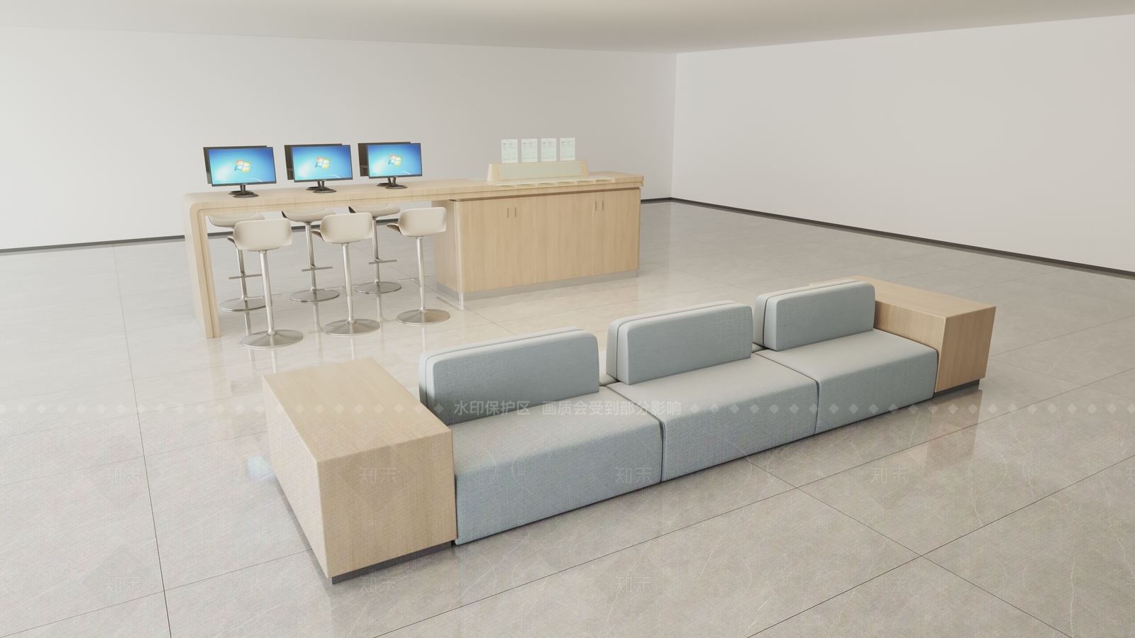 现代办公桌椅3D模型下载【ID:1208349391】