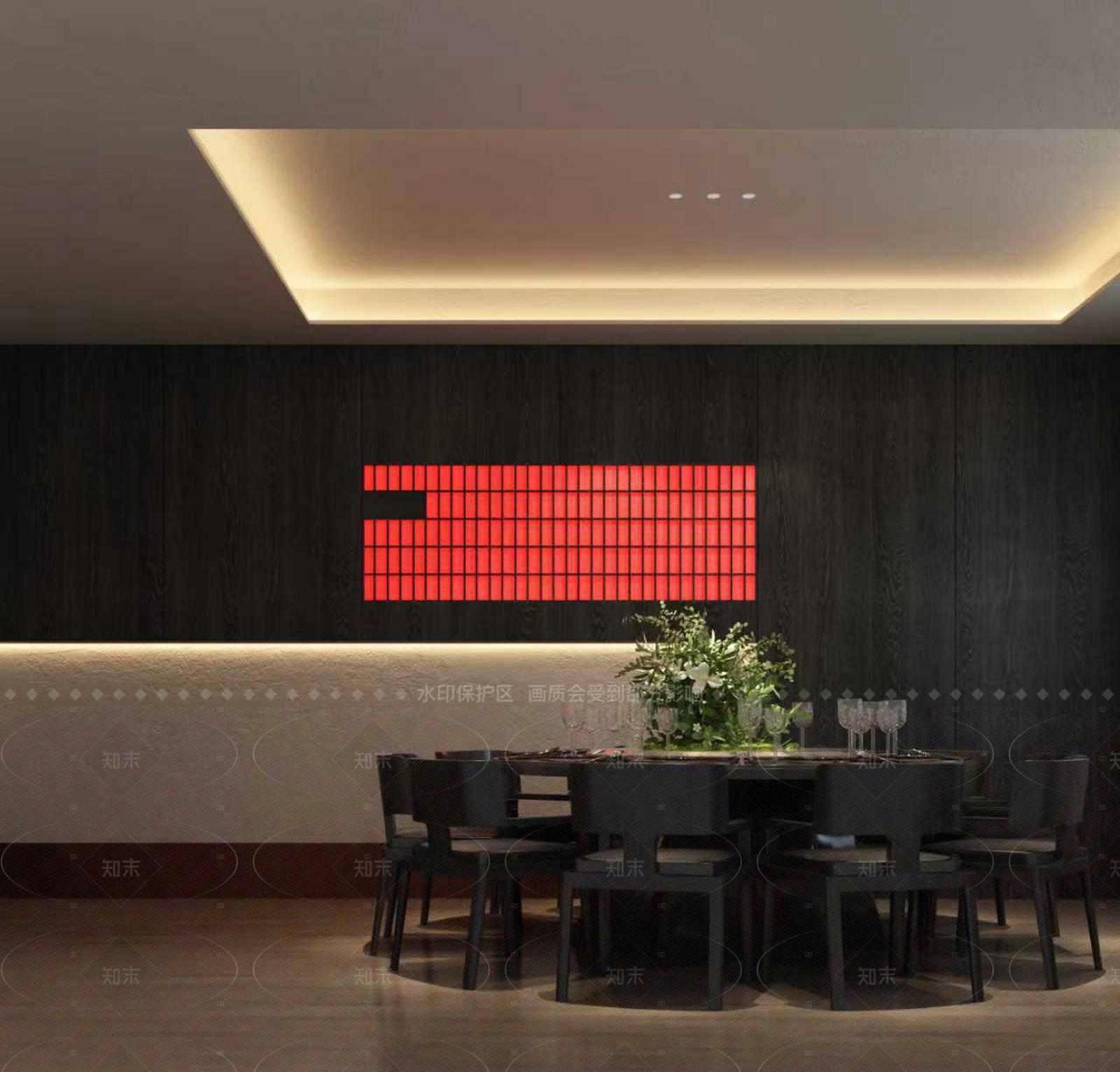 新中式中式中餐厅3D模型下载【ID:1208350092】