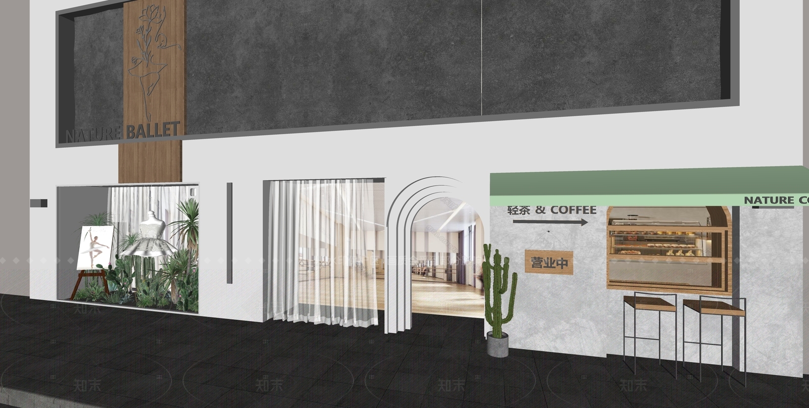 工业奶茶店SU模型下载【ID:1208352237】