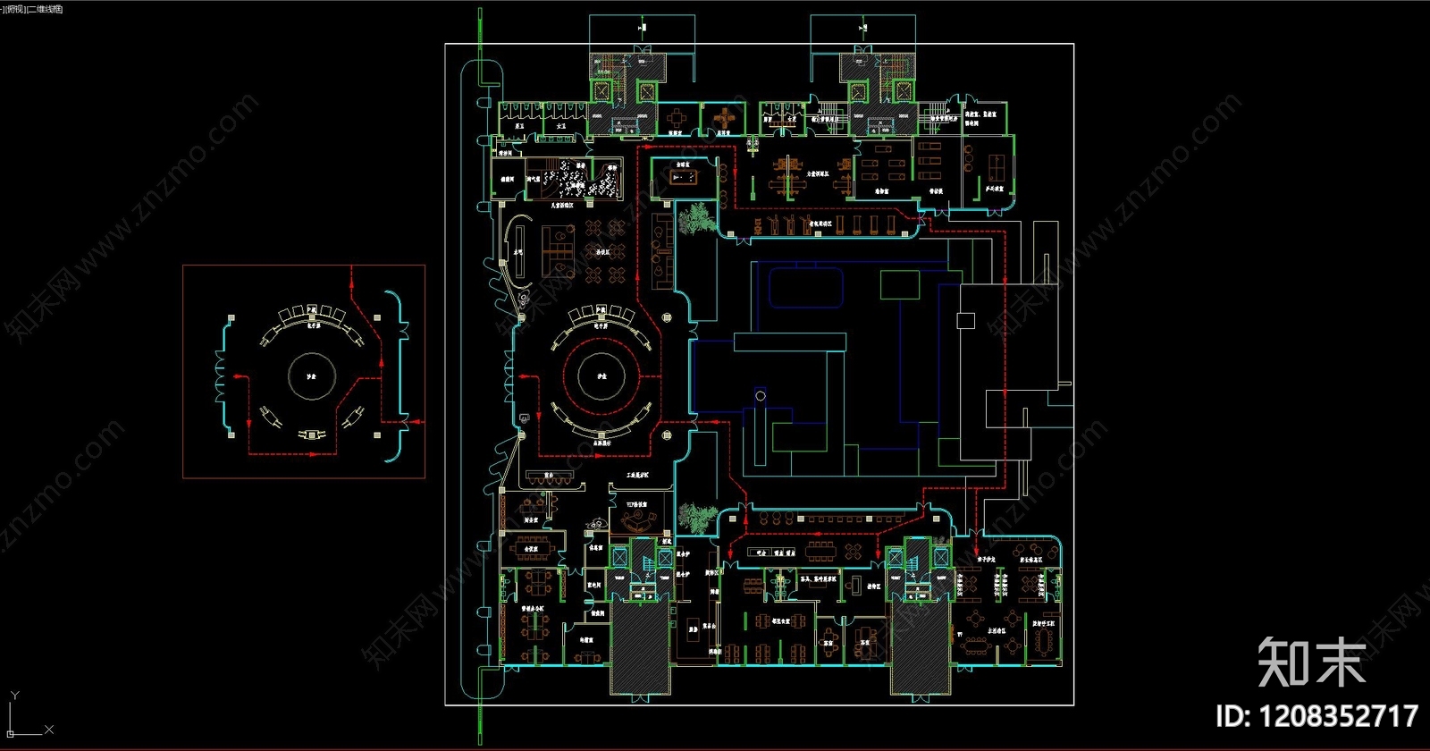 现代轻奢售楼处cad施工图下载【ID:1208352717】