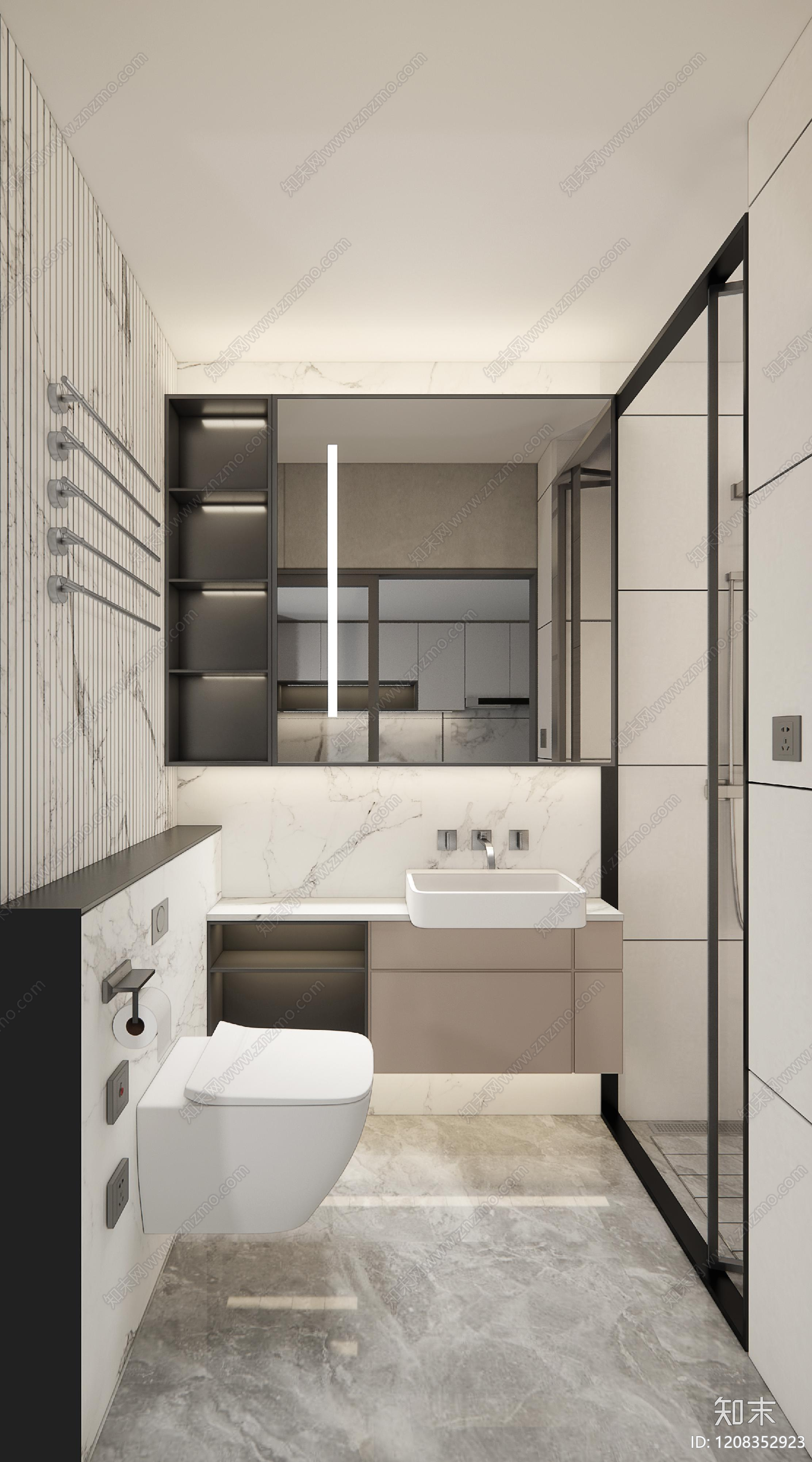 loft公寓cad施工图下载【ID:1208352923】