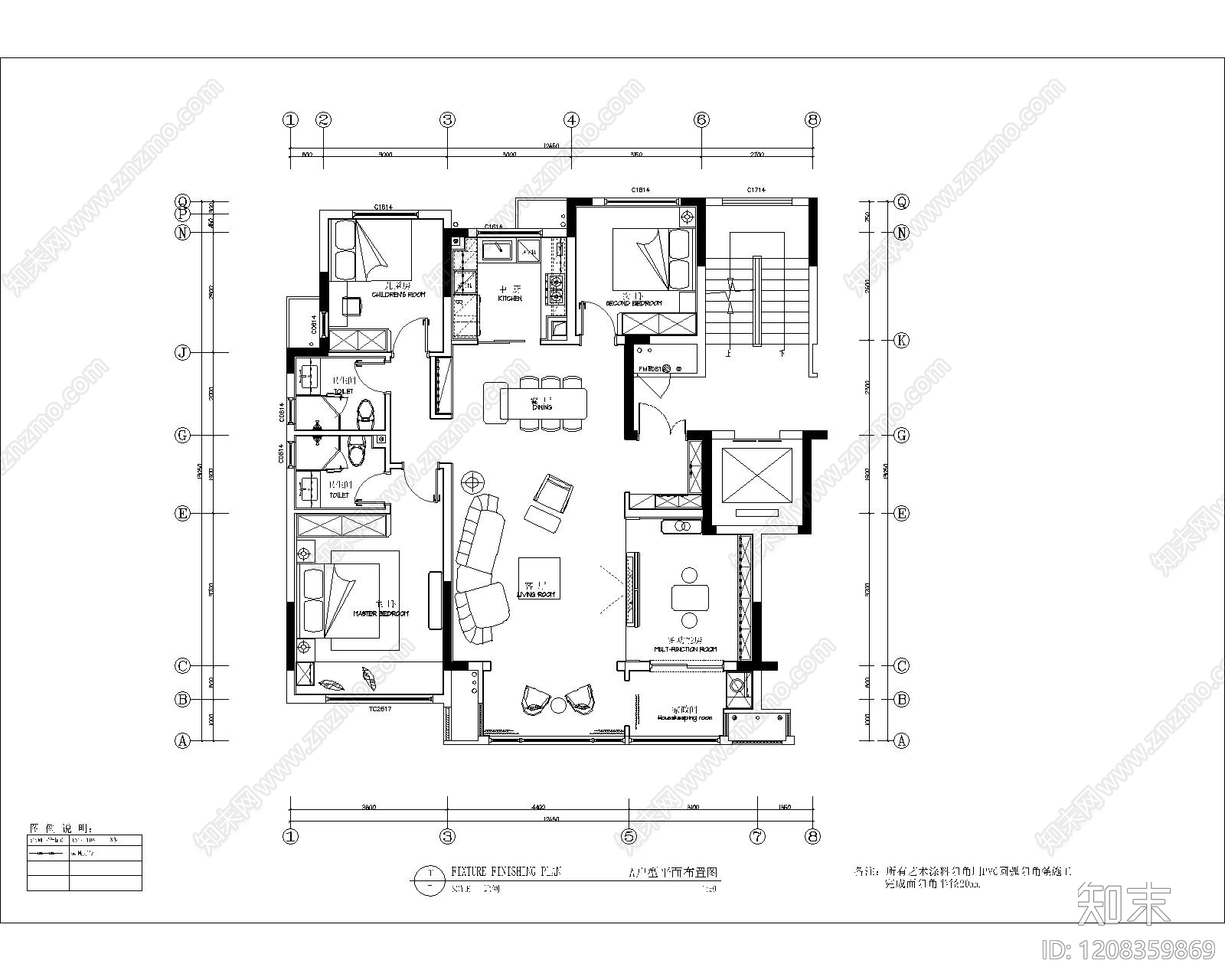 样板间cad施工图下载【ID:1208359869】