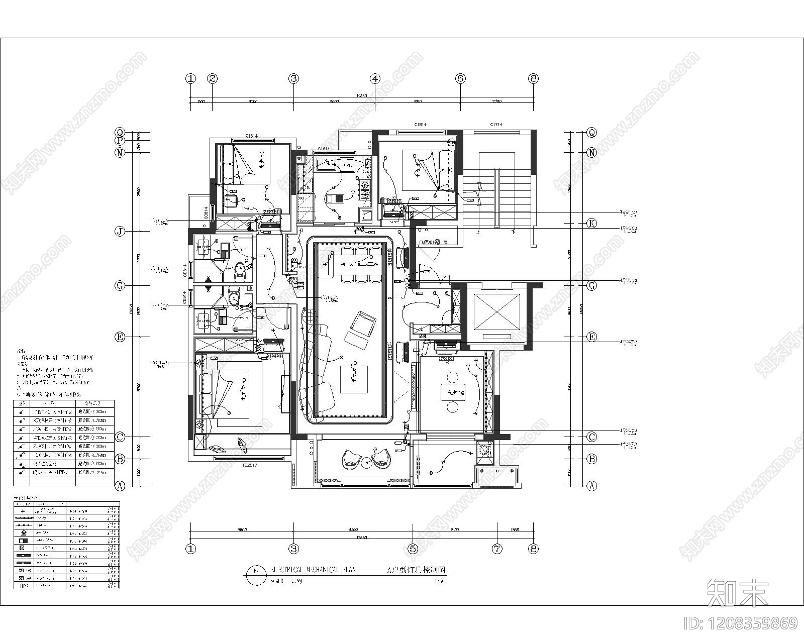 样板间cad施工图下载【ID:1208359869】