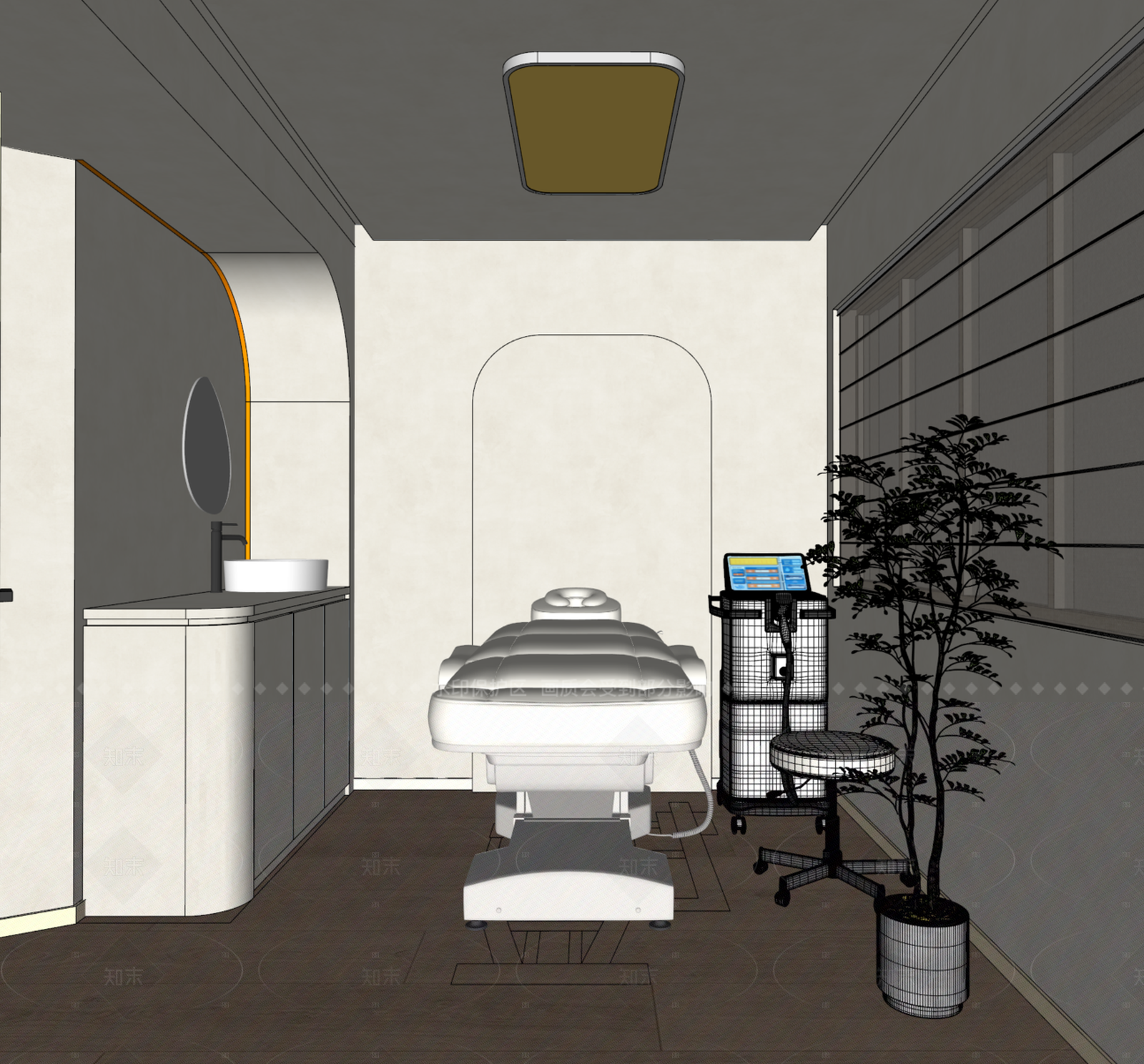 奶油简约美妆店SU模型下载【ID:1208364610】