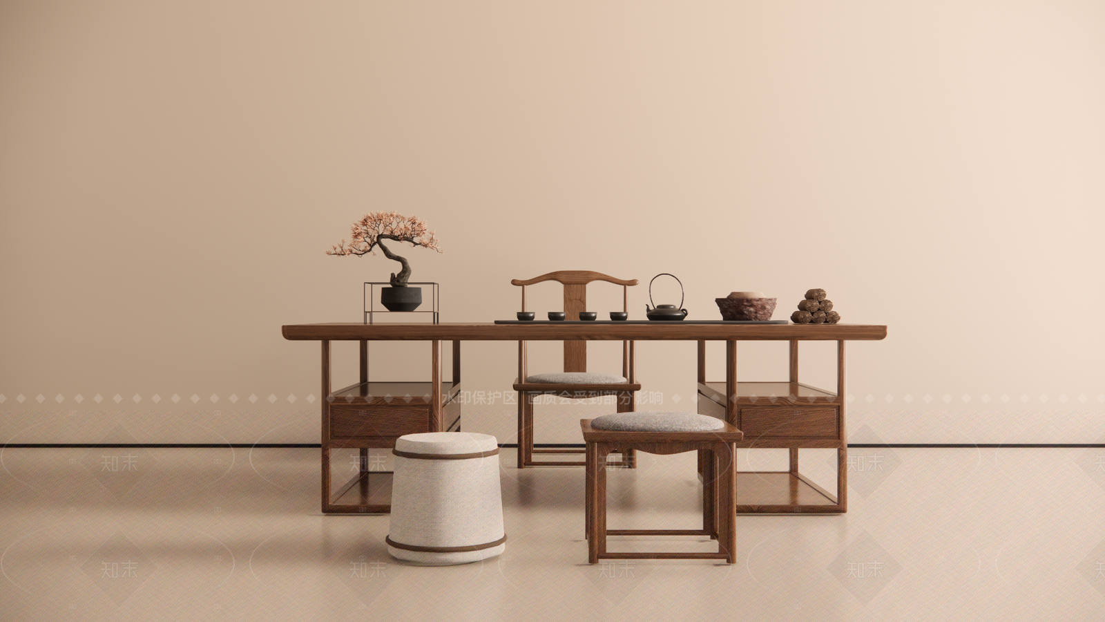 中式茶室SU模型下载【ID:1208365617】