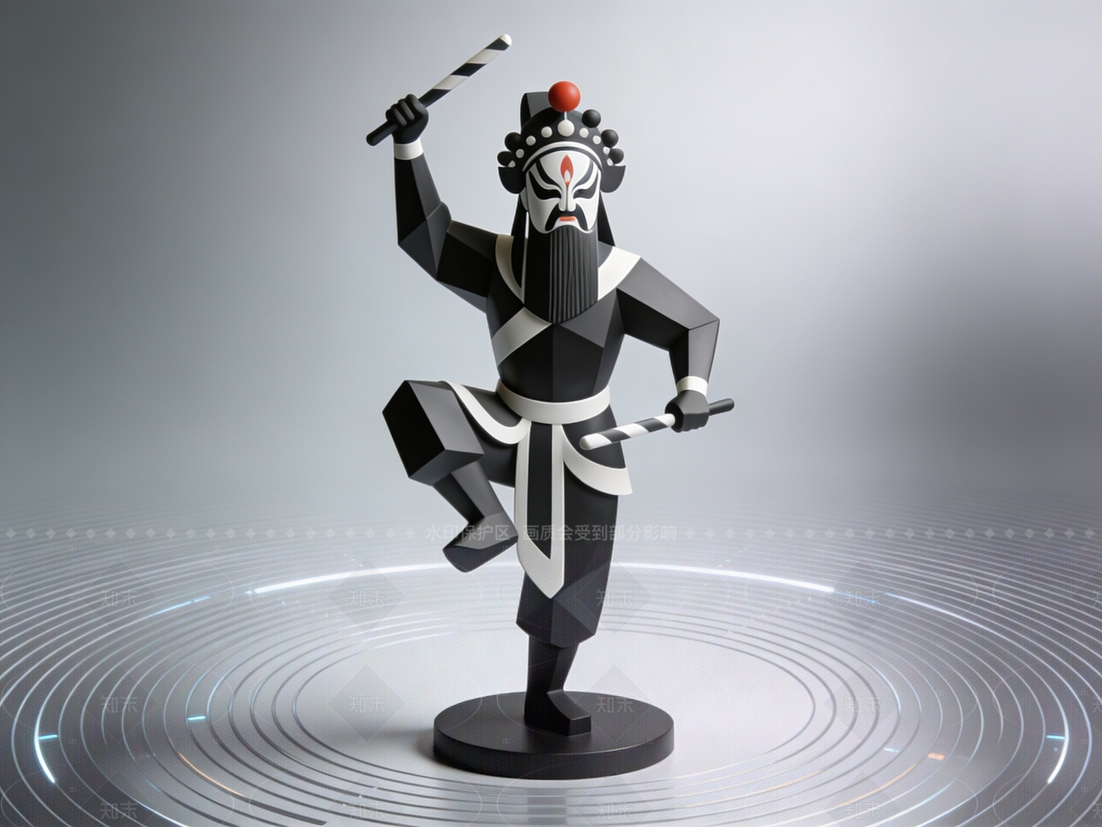 新中式中式雕塑SU模型下载【ID:1208366732】