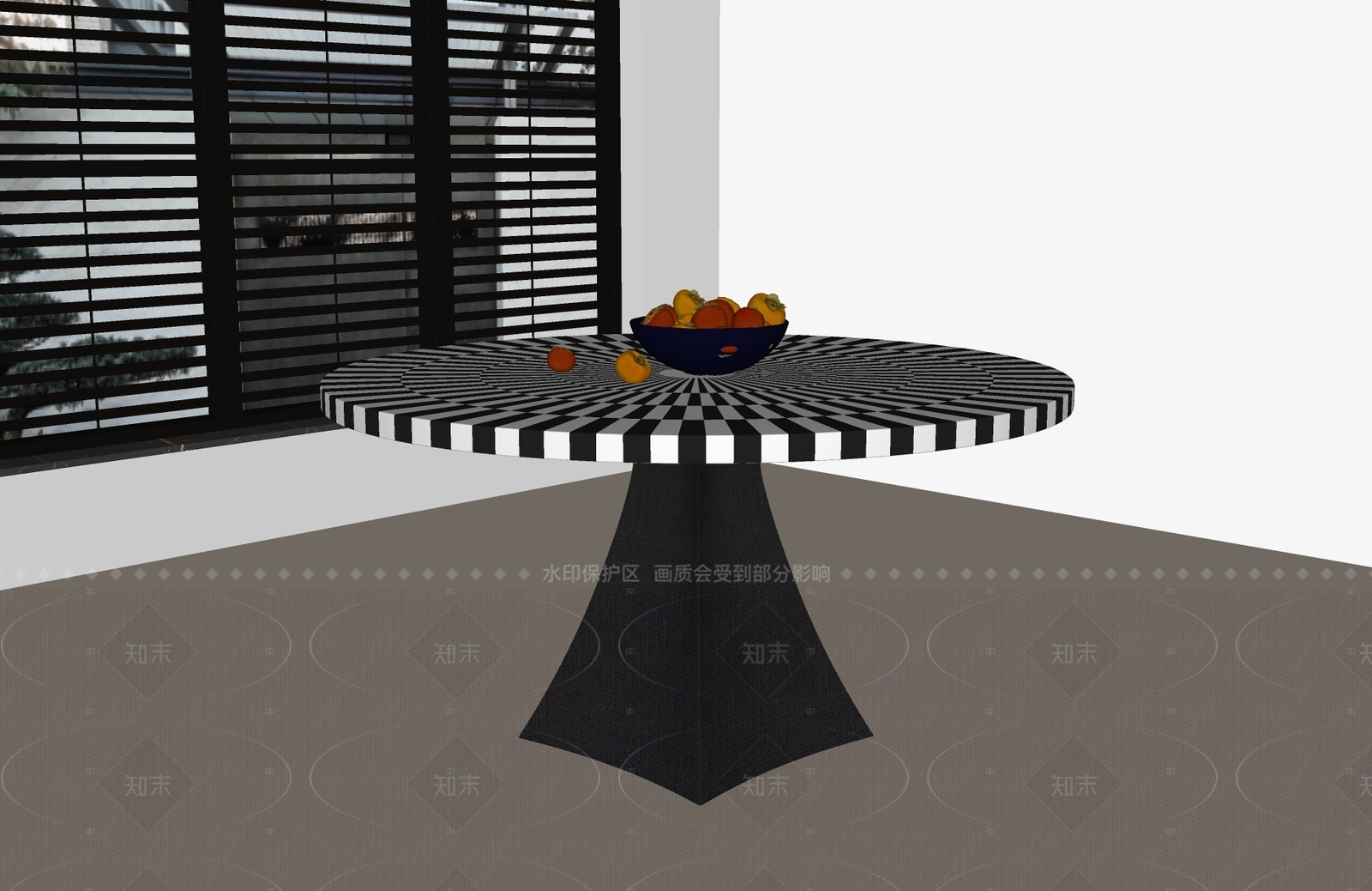 现代意式餐桌SU模型下载【ID:1208370075】