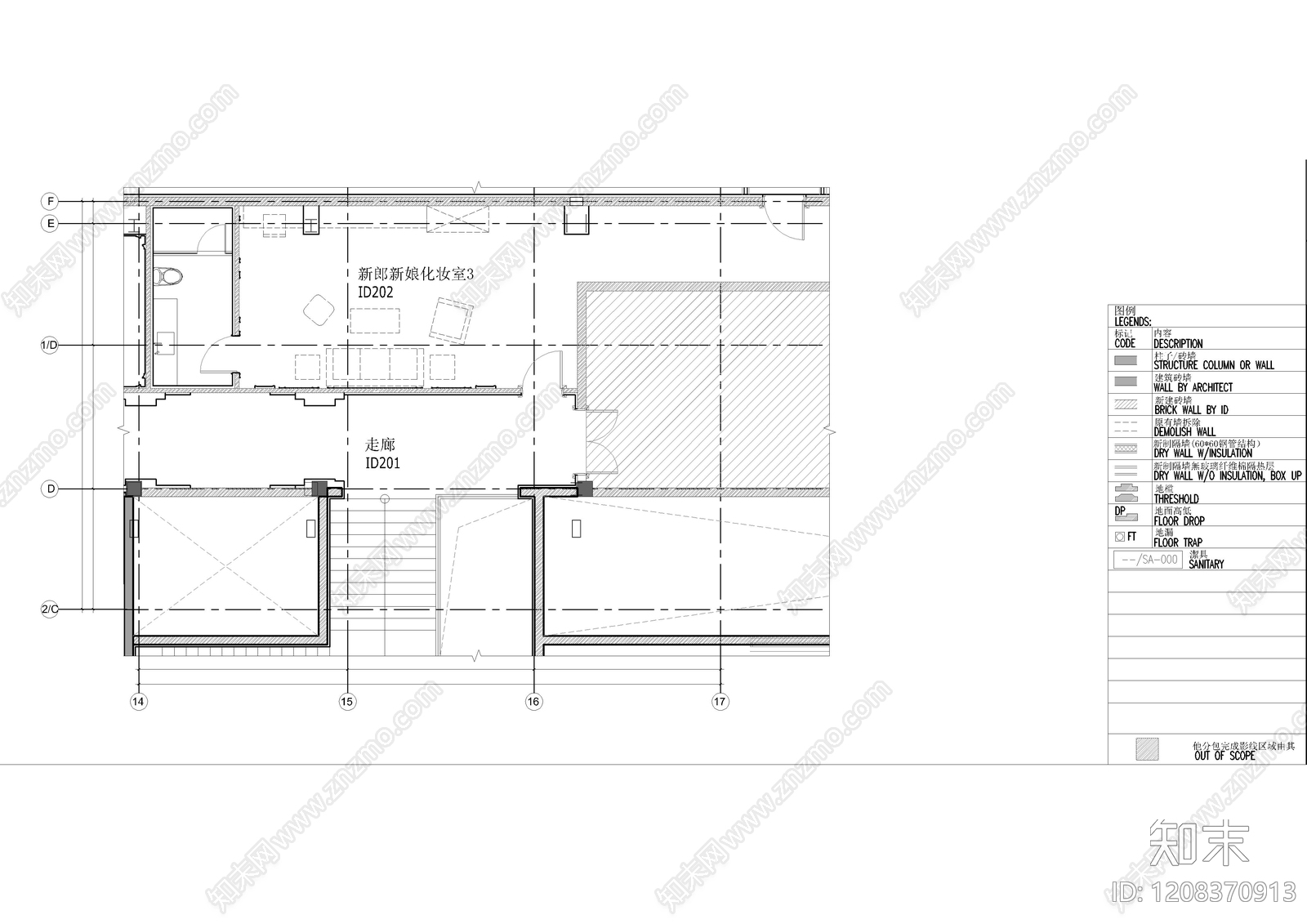 现代婚纱店cad施工图下载【ID:1208370913】