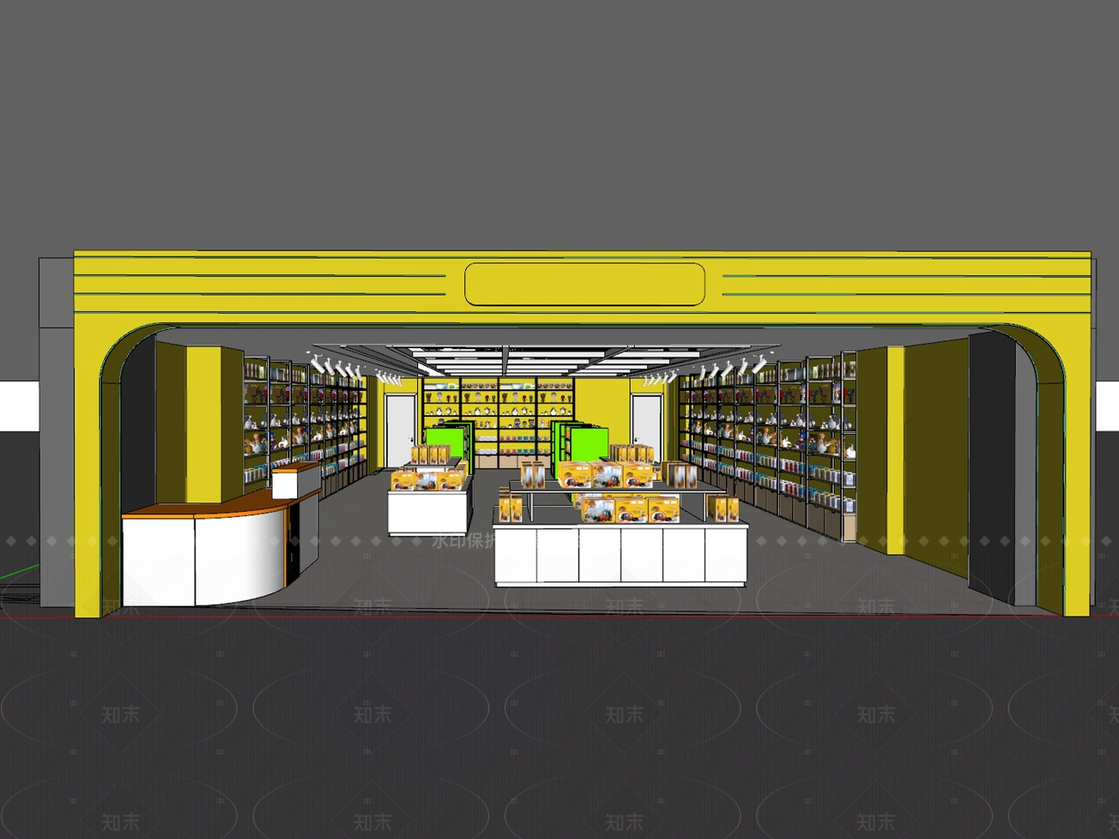 现代轻奢玩具礼品店SU模型下载【ID:1208371617】