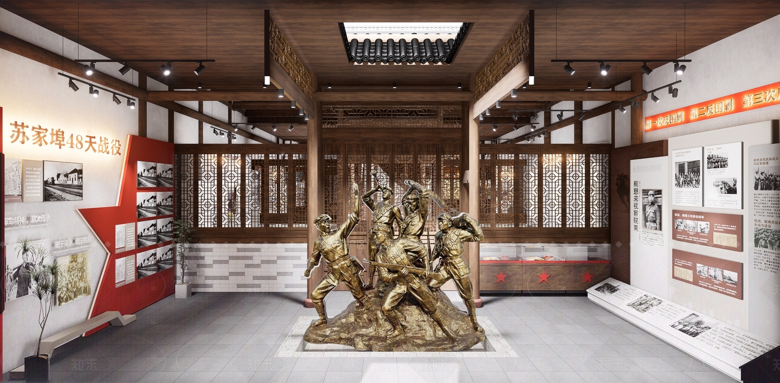 新中式中式博物馆SU模型下载【ID:1208371817】