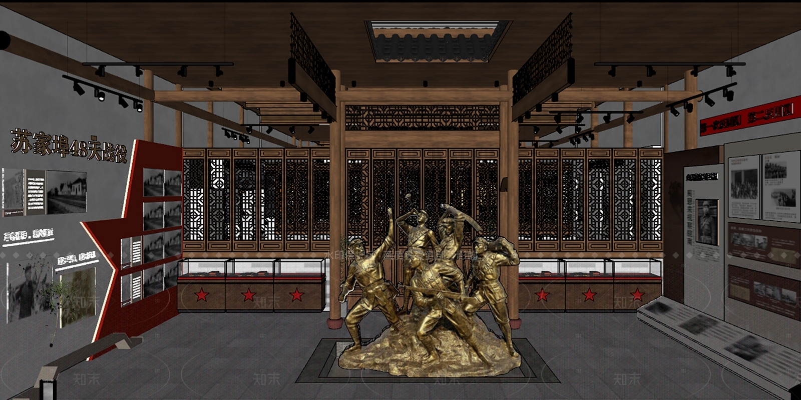 新中式中式博物馆SU模型下载【ID:1208371817】