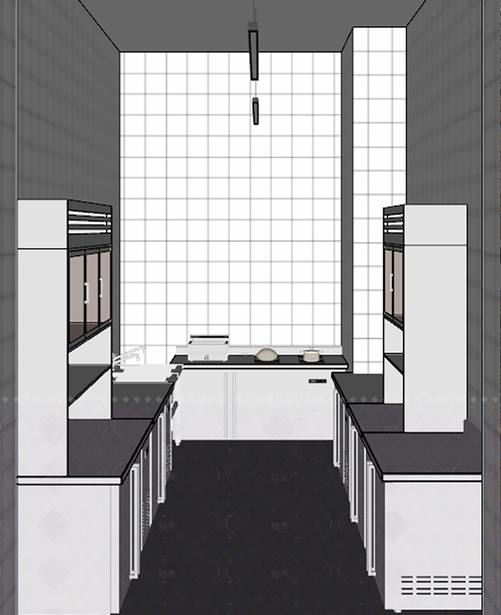 现代后厨SU模型下载【ID:1208372037】