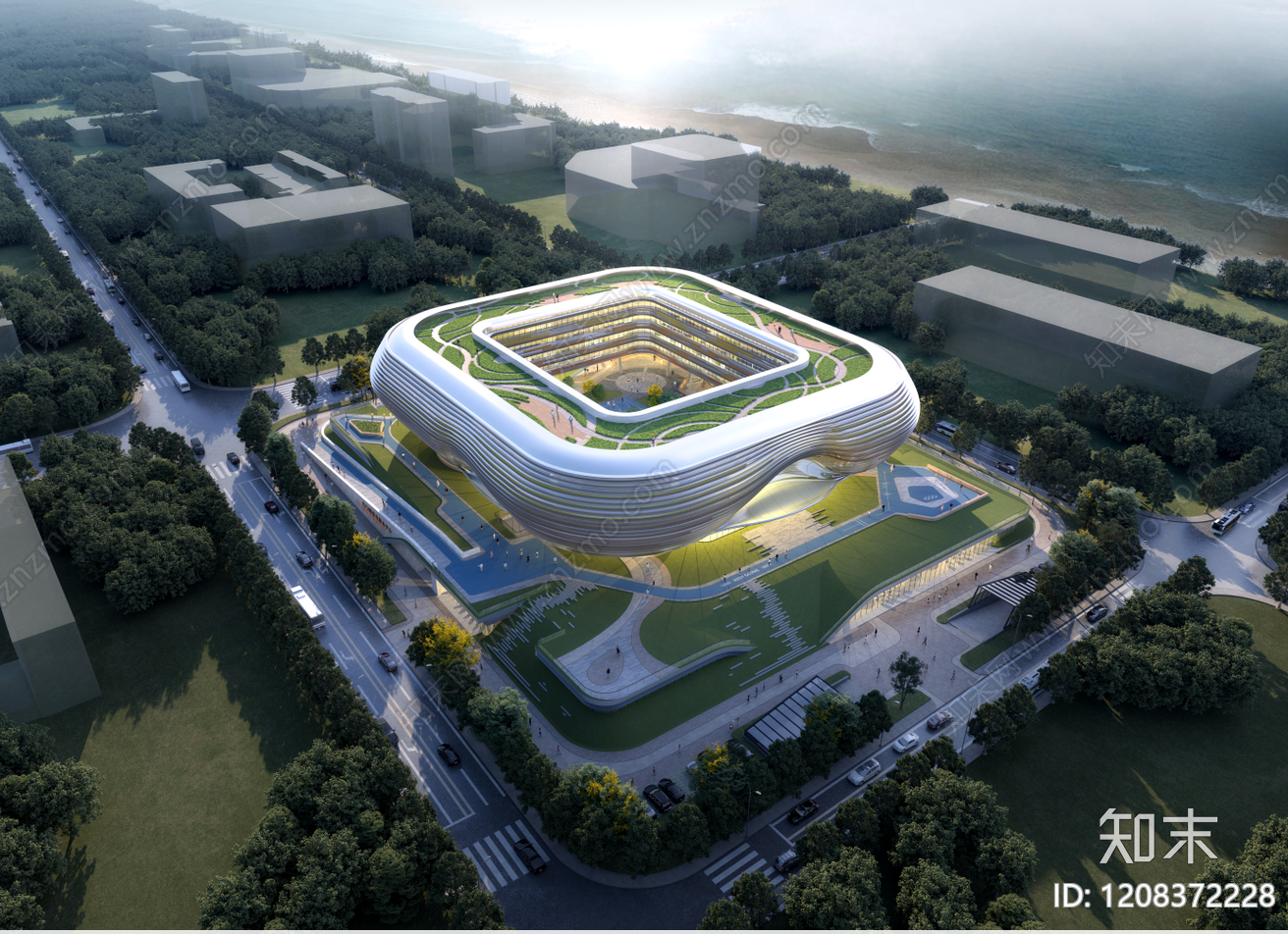 现代图书馆建筑下载【ID:1208372228】