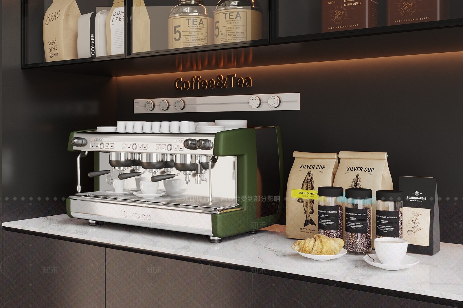 现代简约茶水间3D模型下载【ID:1208372618】