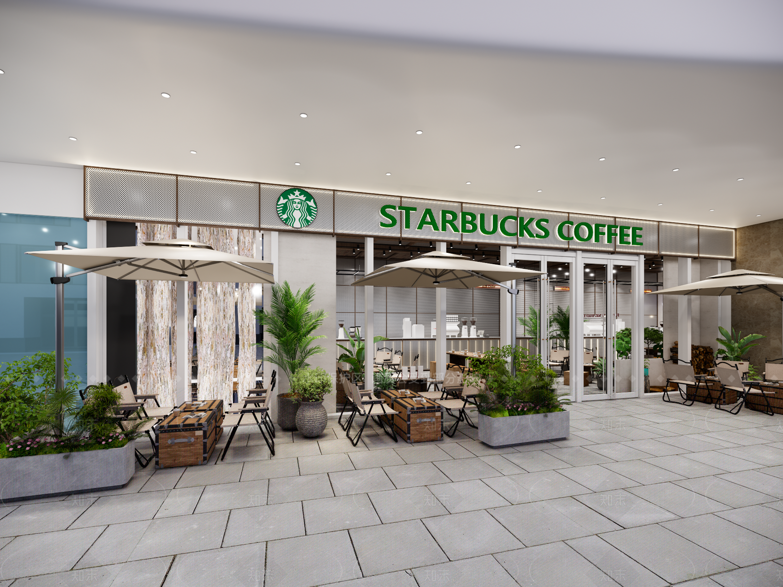 中式复古咖啡厅SU模型下载【ID:1208372677】