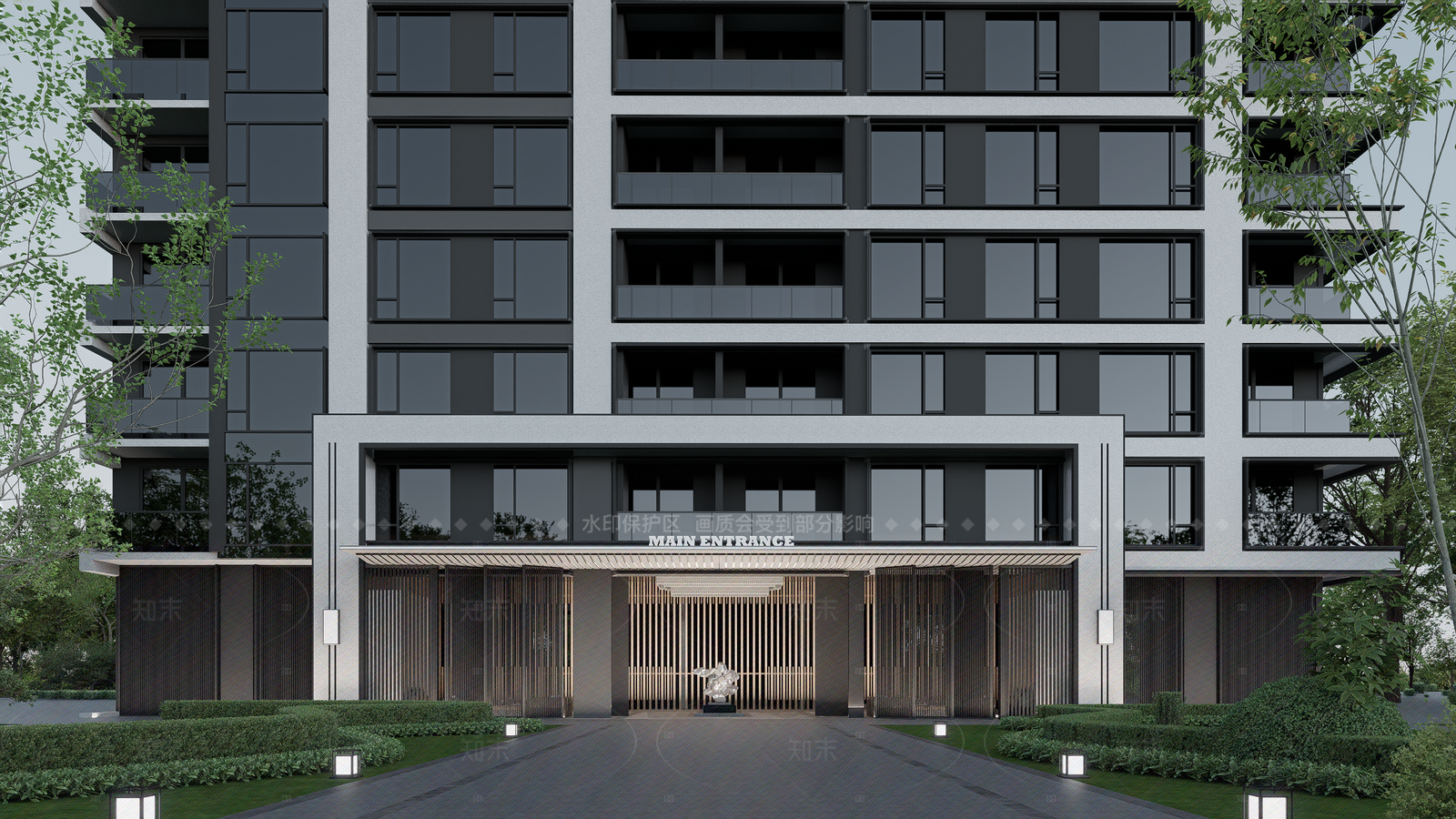 现代高层住宅SU模型下载【ID:1208372624】