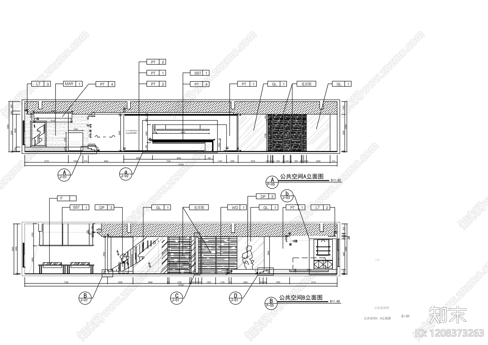 现代整体办公空间cad施工图下载【ID:1208373263】