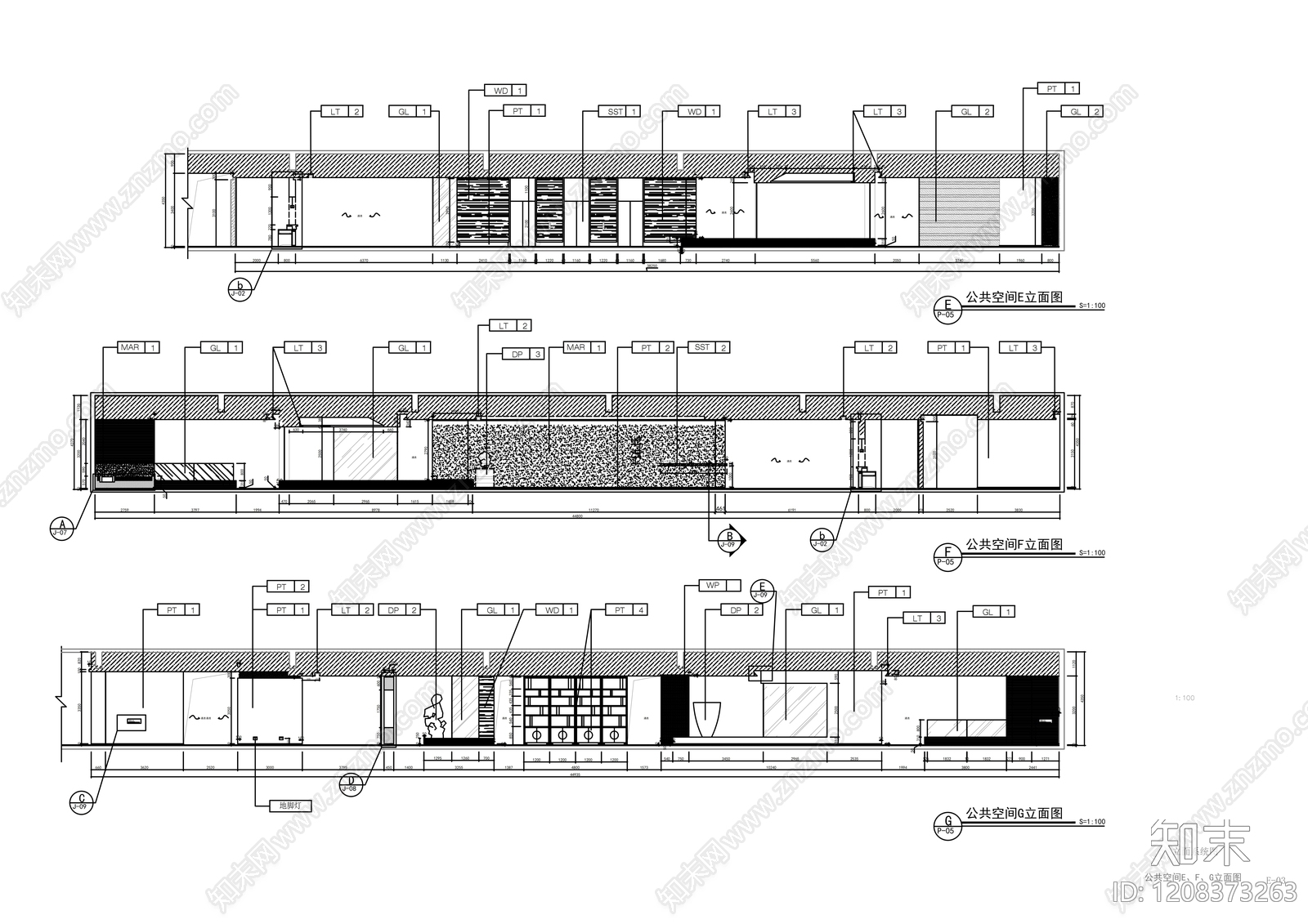 现代整体办公空间cad施工图下载【ID:1208373263】