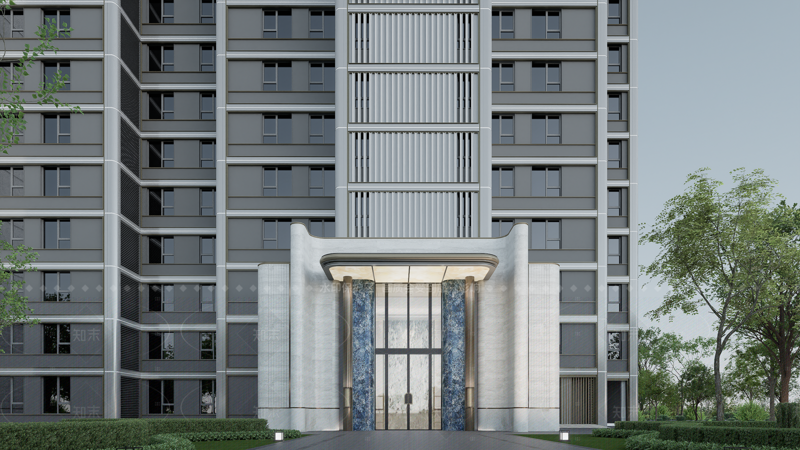 现代高层住宅SU模型下载【ID:1208372880】