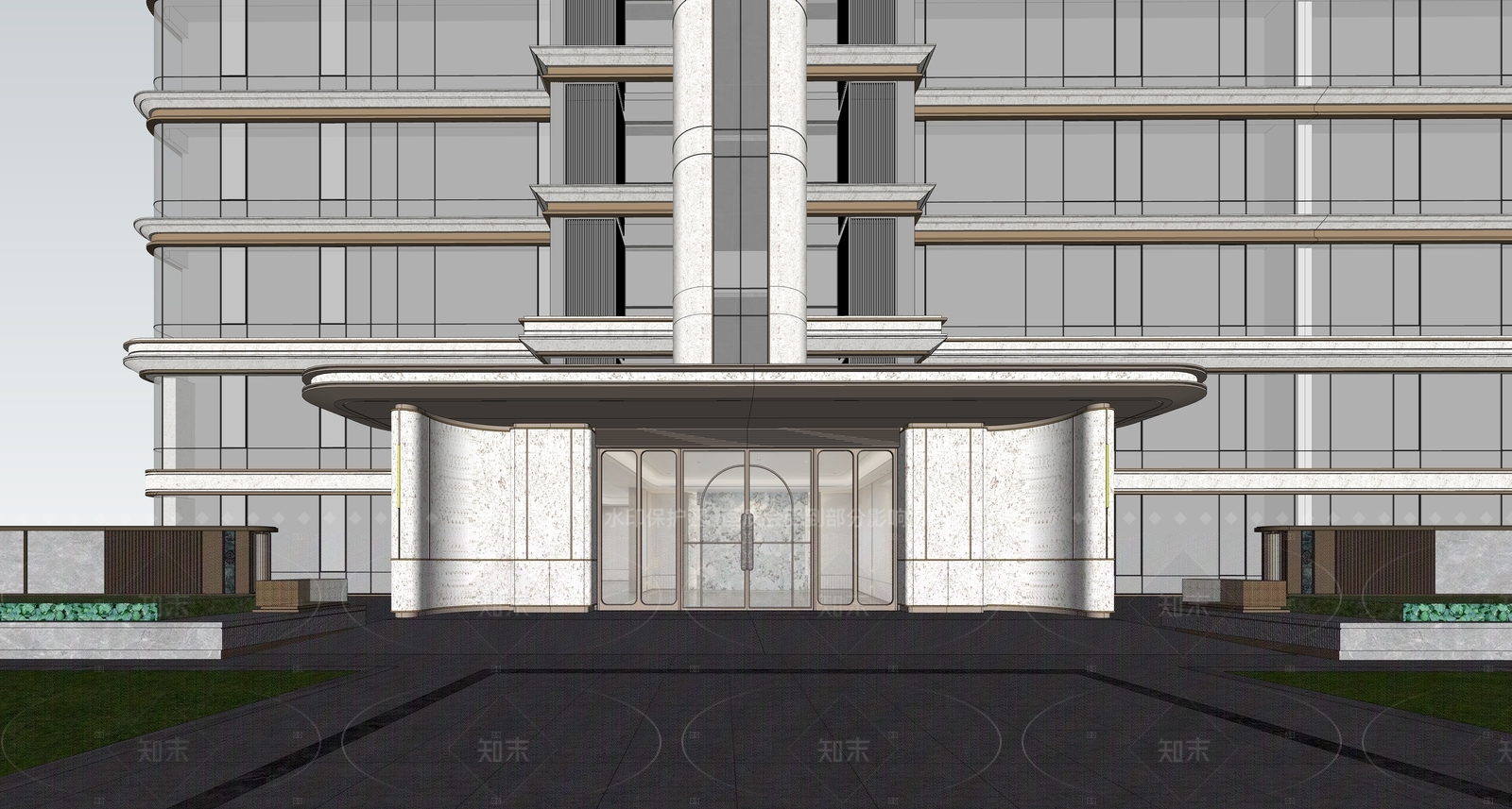 现代高层住宅SU模型下载【ID:1208373111】