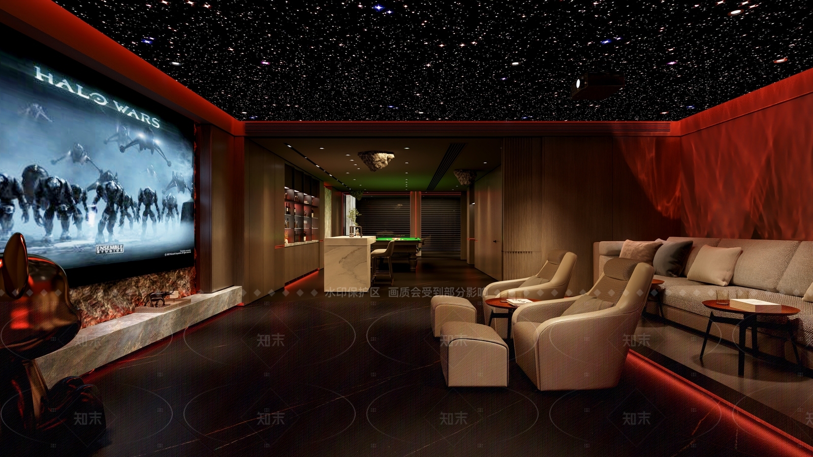 现代轻奢影音室3D模型下载【ID:1208373511】