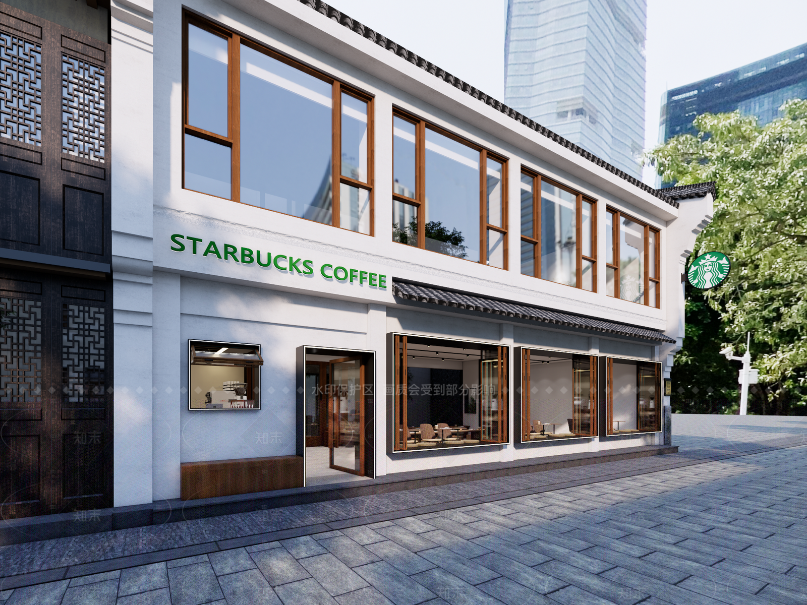 中式复古咖啡厅SU模型下载【ID:1208373650】