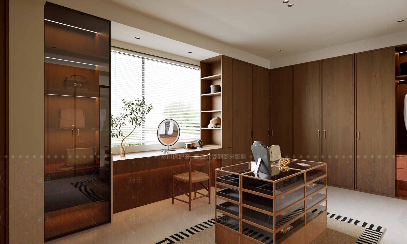 现代简约衣帽间3D模型下载【ID:1208373778】