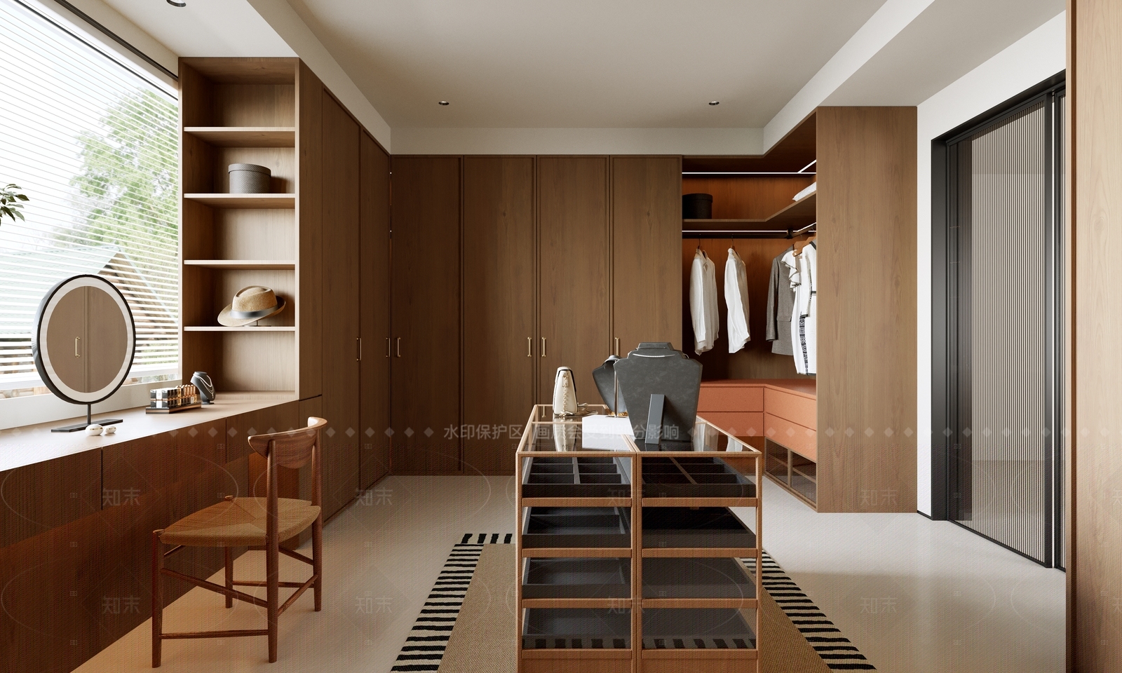 现代简约衣帽间3D模型下载【ID:1208373778】