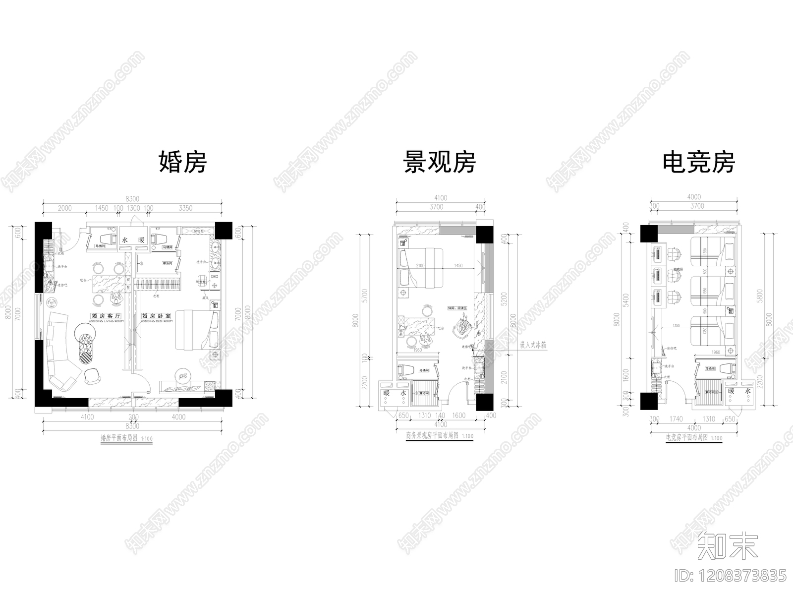 酒店客房施工图下载【ID:1208373835】